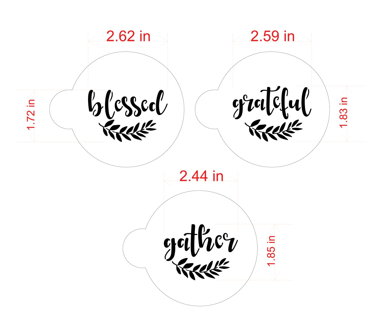 Grateful, Blessed And Gather Cookie Stencil C993 By Designer Stencils