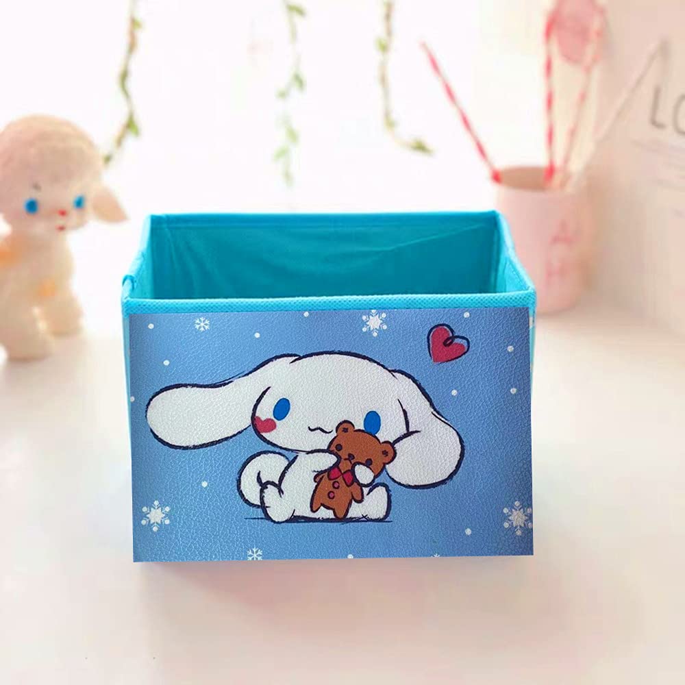 Kerr'S Choice Collapsible Storage Bin Kawaii Storage Box Blue Foldable Baskets | Kawaii Office Desk Room Decoration Cute Room De