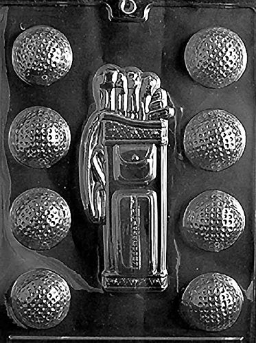 Grandmama'S Goodies S028 Golf Ball Caddy Chocolate Candy Mold With Exclusive Molding Instructions