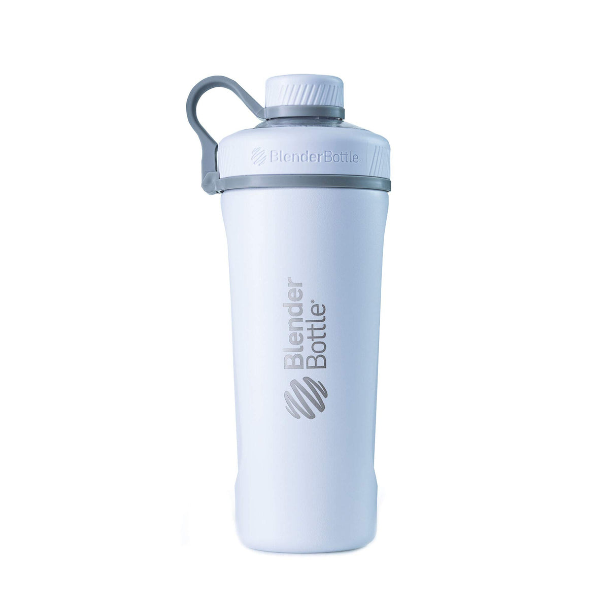 Blenderbottle Radian Shaker Cup Insulated Stainless Steel Water Bottle With Wire Whisk, 26-Ounce, Matte White