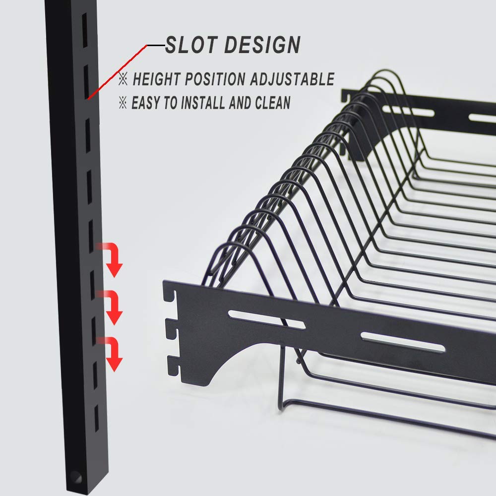 Junyuan Hanging Dish Drying Rack Wall Mount,Dish Racks Drainer,3 Tier Kitchen Plate Organizer Storage Shelf With Drain Tray With