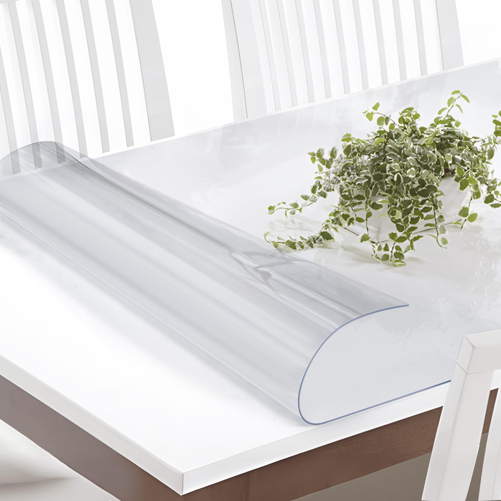 Vicwe 20 x 42 Inch Clear Table Cover Protector,1.5mm Thick Clear Table Protector, Rectangle Waterproof Plastic Table Cover, Scra
