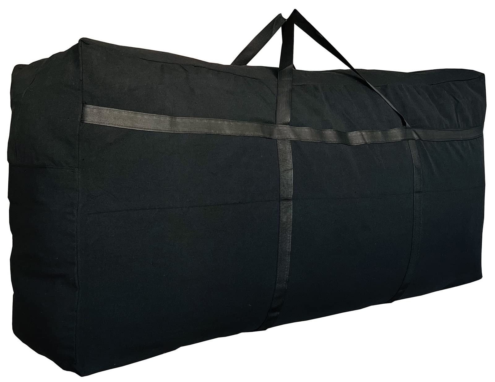 Doyike Extra Large Canvas Storage Duffle Bag With Zippers And Handles, Big Foldable Duffle Bag For Travel - 56X27X15Inch