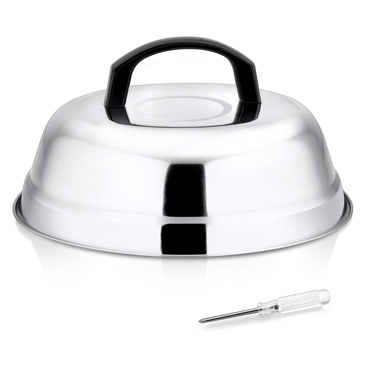 Leonyo 9 Inch Cheese Melting Dome Lid, Stainless Steel Griddle Accessories, Durable Basting Steaming Cover For Teppanyaki Flat T
