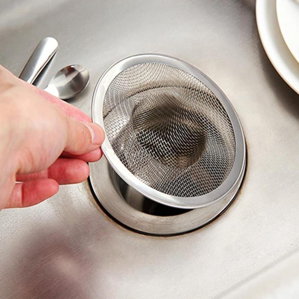 10pcs Mesh Sink Strainer  2.75'' Top/1'' Stainless Steel Slop Basket Filter Trap  Metal Kitchen Drain Strainer  Hair Basket Drain - Fits Most Kitchen Sinks  Bathroom Sinks Shower Drains Floor Drain