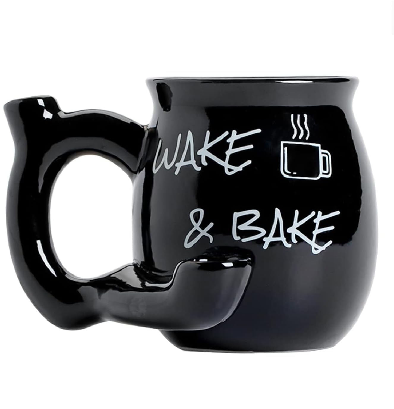 RAISLY Coffee Mug 10oz/300ml Novelty Coffee Cup for Birthday Party Halloween Christmas Gift Black