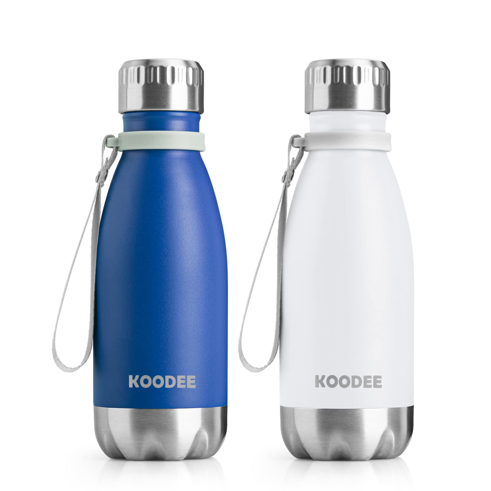 koodee Small Water Bottle for Kids9 oz Stainless Steel Double Wall Vacuum Insulated Water Bottle for Back to School, Cola Shape