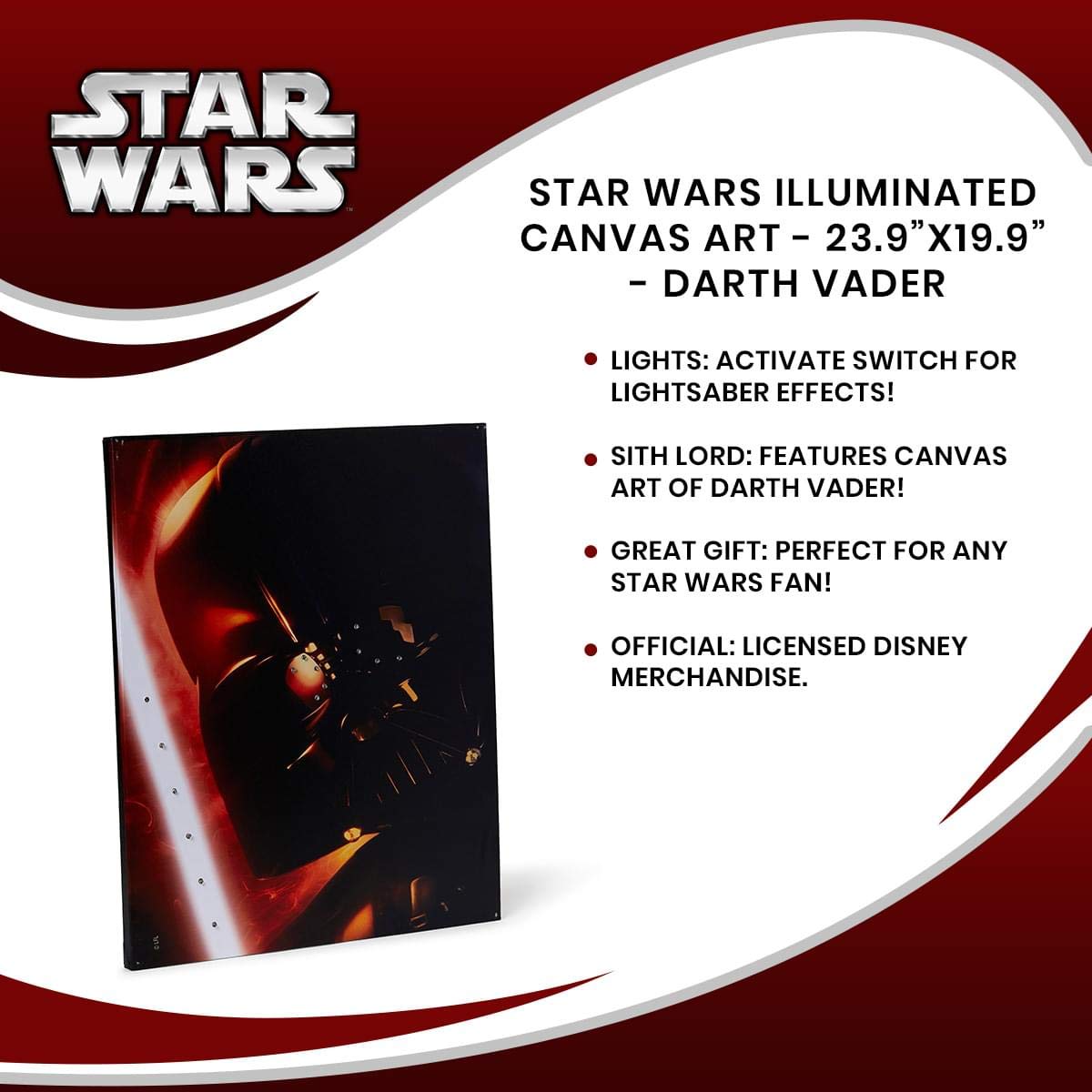 Star Wars Illuminated Canvas Art - 23.919.9?- Darth Vader