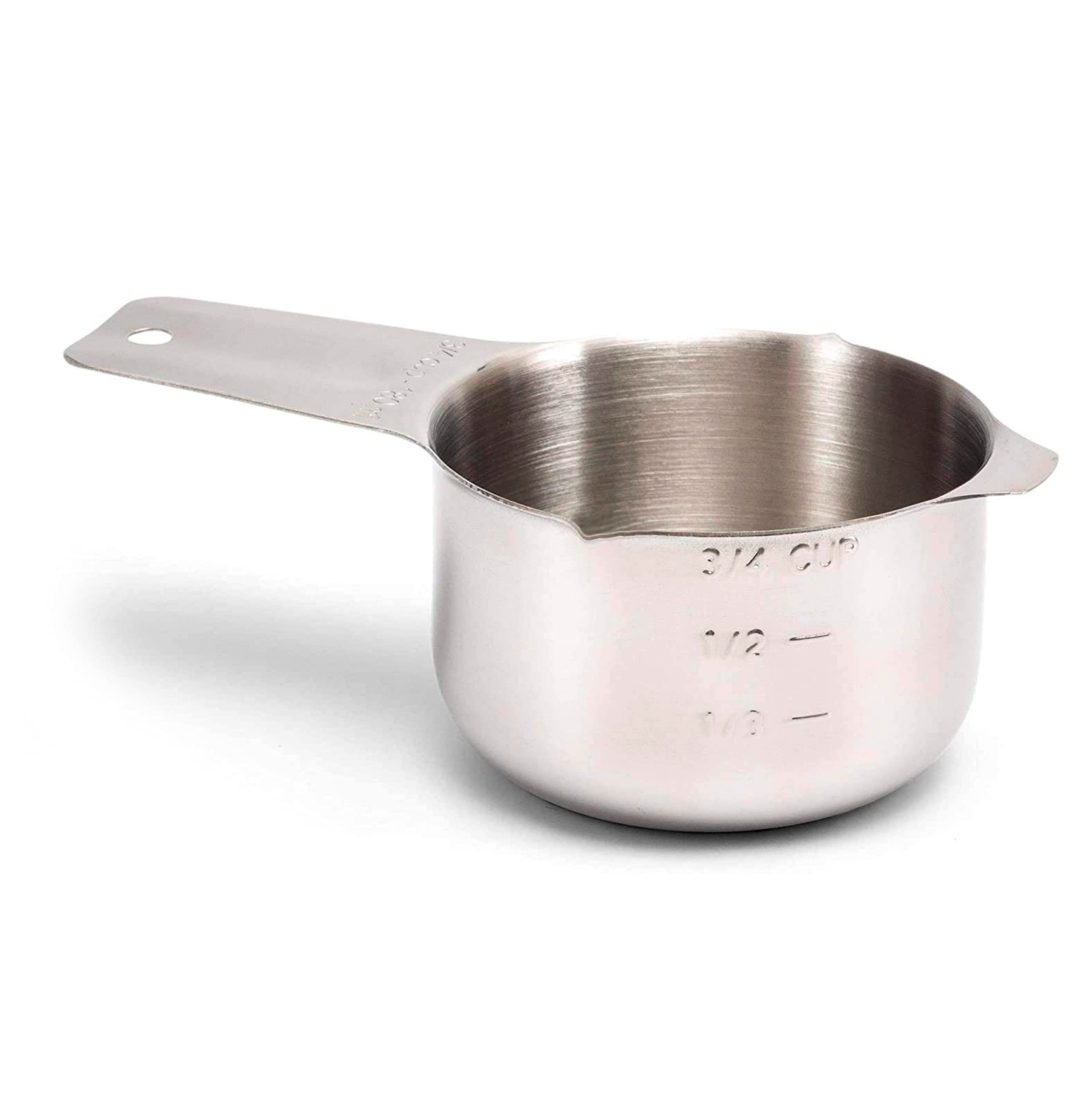 2Lb Depot | 3/4 Metal Measuring Cups - Stainless Steel Cup Measuring Scoop - Accurate And Durable Measure - For Professional Che