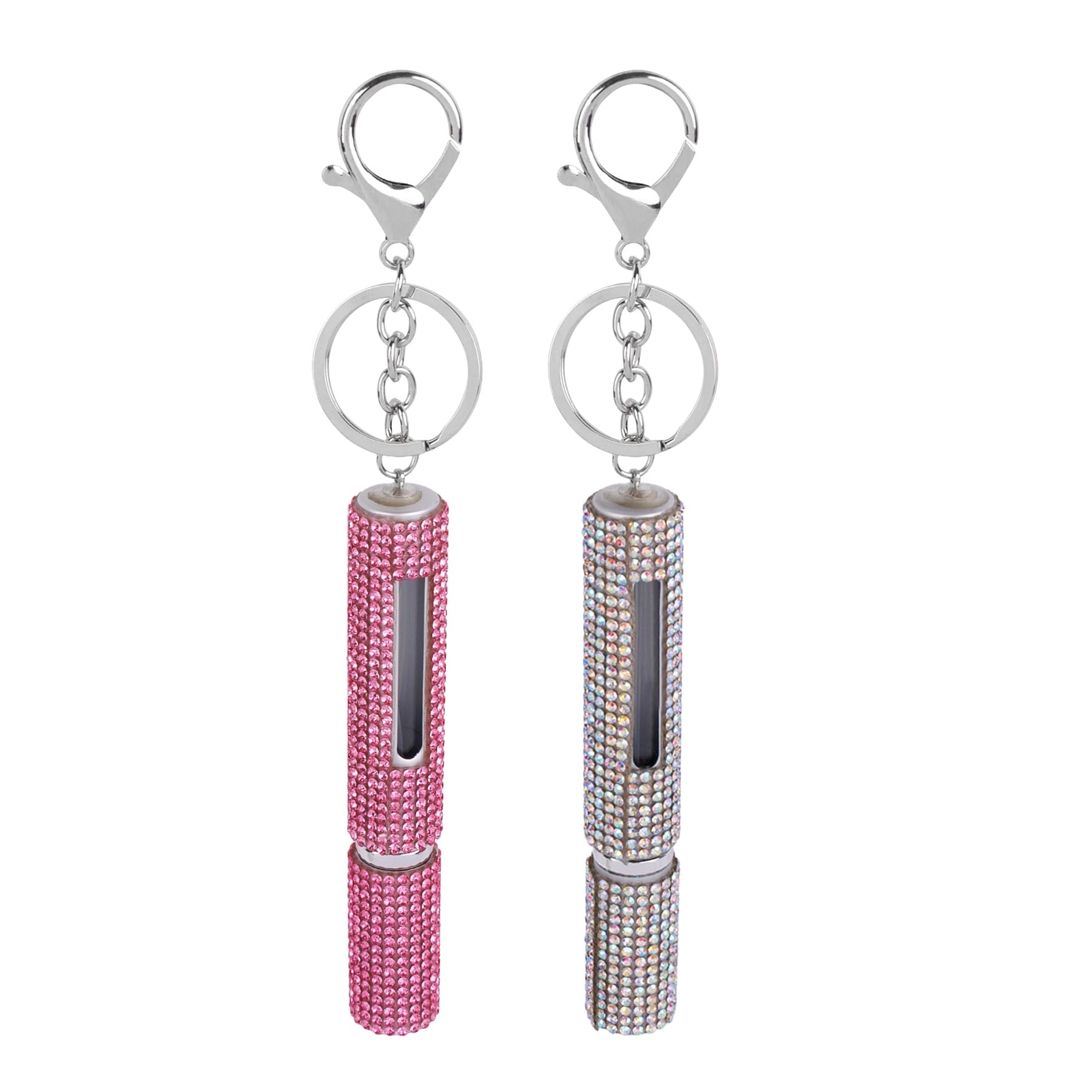 KINCHYGO 2 Pack 5ML Refillable Perfume Bottles with Keychain Crystal