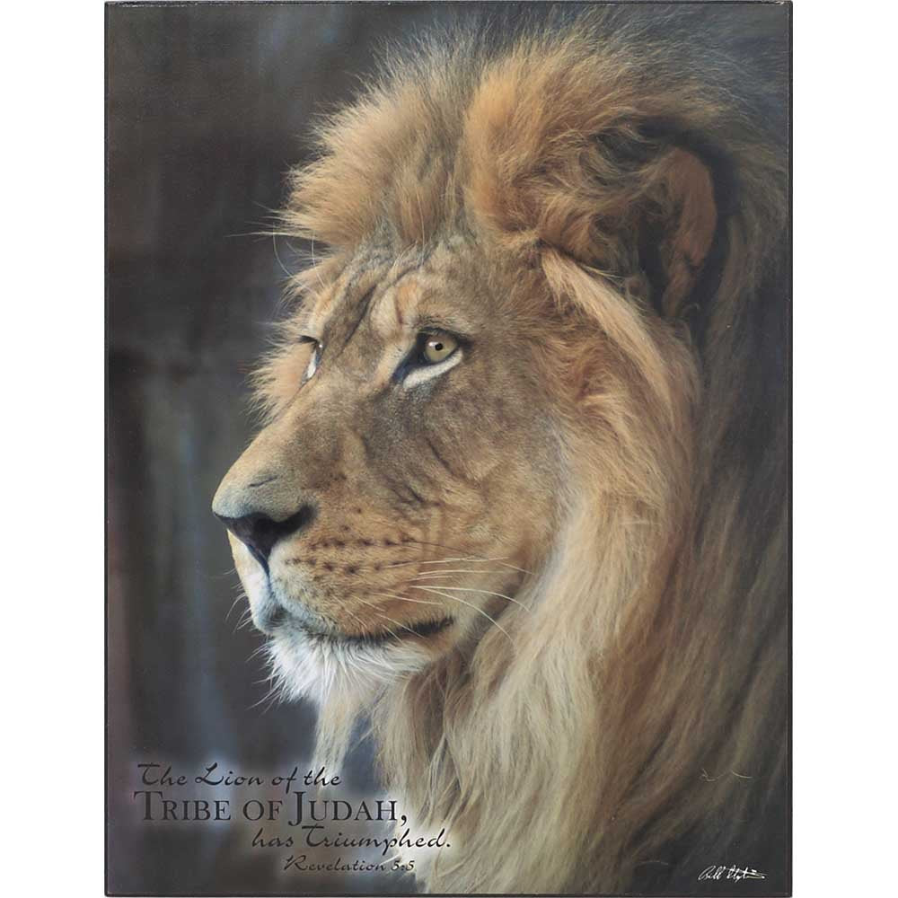 Dicksons The Lion of The Tribe of Judah Has Triumphed Wood 13 x 10 Wall Art Plaque