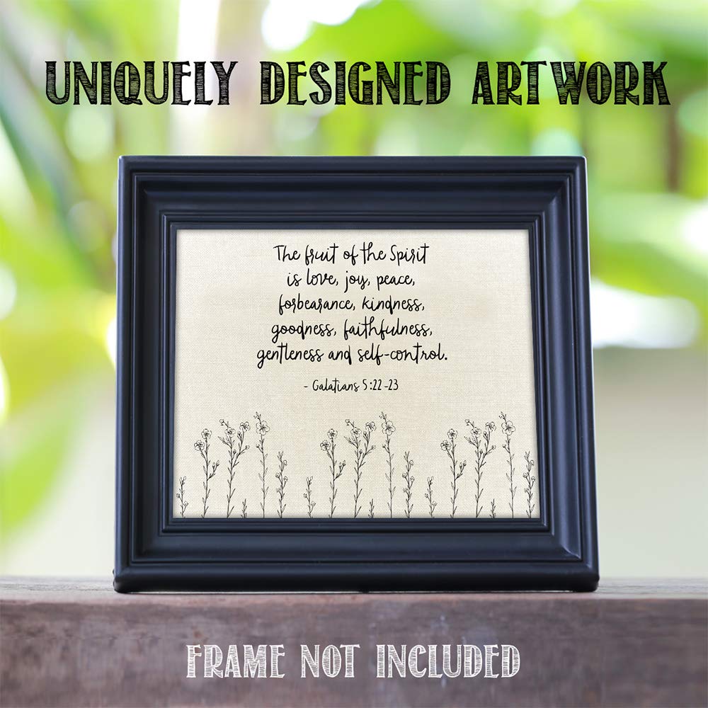 Tj Originals Galatians 5:22-23'' The Fruit Of The Spirit Is. Bible Verse Wall Print- Unframed 11 X 14 Sepia Print - Inspirationa