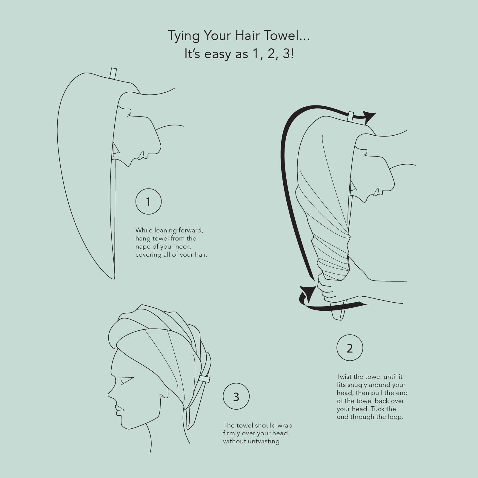 Texere Women's Viscose from Bamboo and Cotton Terry Hair Towel - Lightweight, Absorbent Quick Drying Hair Wrap for Thick and Cur