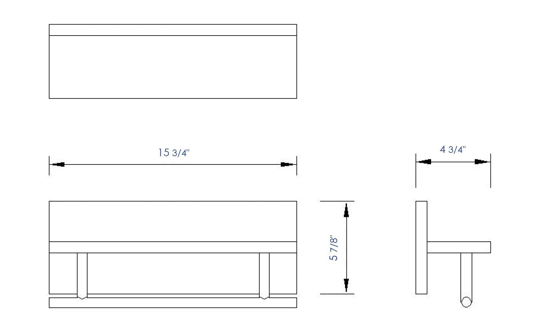 Alfi Brand Ab5511 16'' Wooden Shelf With Chrome Towel Bar Bathroom Accessory, Natural Wood