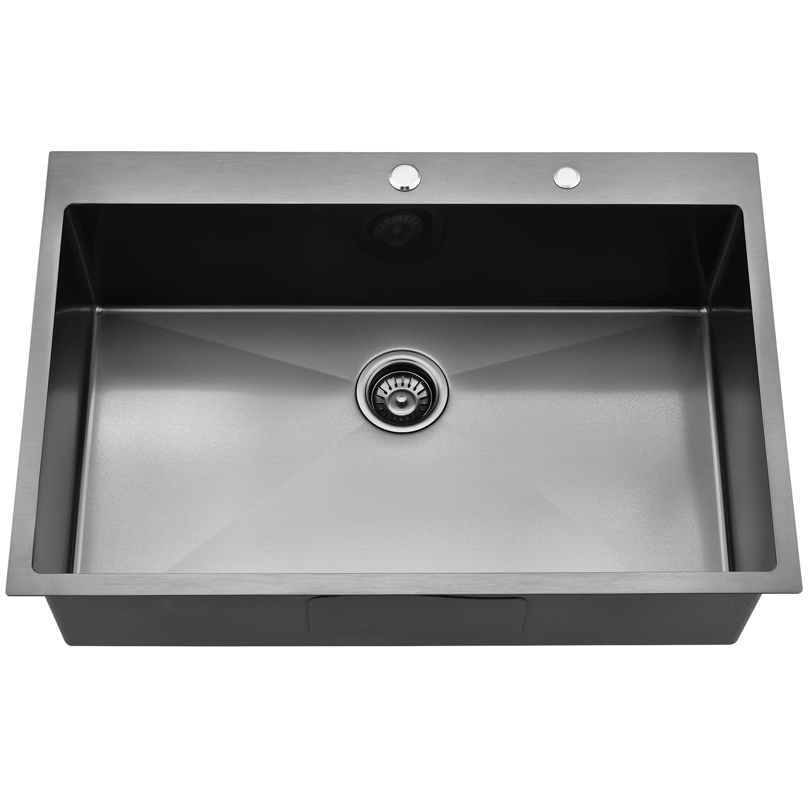 Jshozzy 33 Inch Black Drop In Kitchen Sink, 33 X 19 Drop In Kitchen Sink Single Bowl Topmount Kitchen Sinks 16 Gauge Stainless S