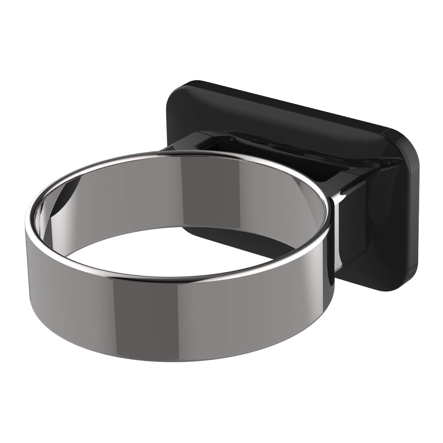 Raikedr Hair Dryer Holder-Black, Bathroom Hair Dryer Holder, Hair Care Tools Holder Wall Mount - Extra Large Rim (Silver + Black