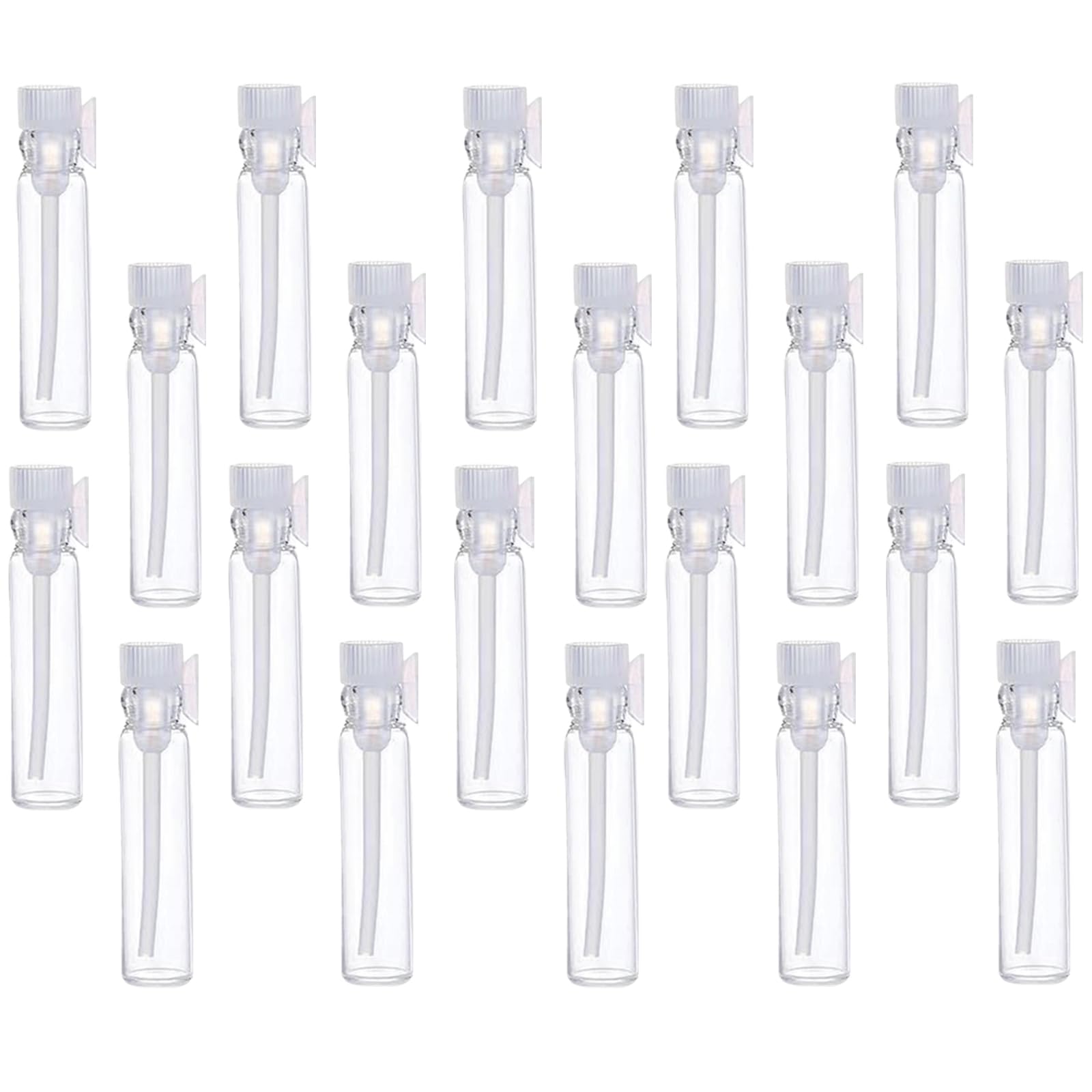 LJJCSFF 20 Pcs 2ml Sample Size Perfume Vials Fragrance Sample Containers Mini Glass Perfume Bottles For Essential Oils Liquids