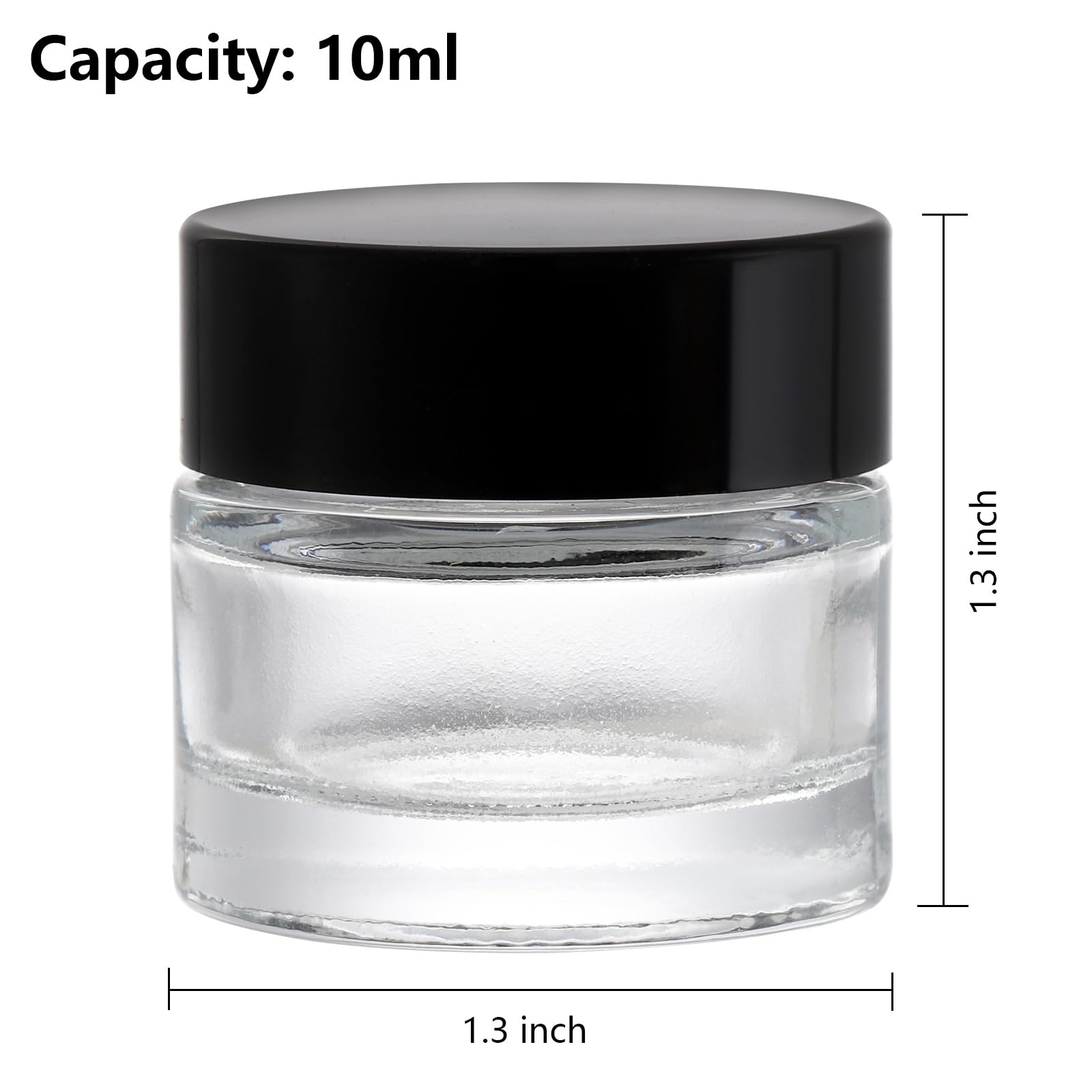 Coloch 70 Pack 10Ml Thick Glass Jars With Airtight Lid, Clear Round Lip Balm Container Tiny Sample Jar For Cosmetics, Lotion, Cr