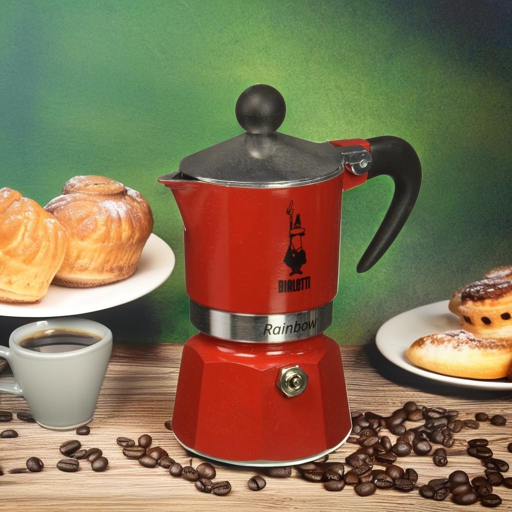 Bialetti 4961 Rainbow Espresso Maker, Red