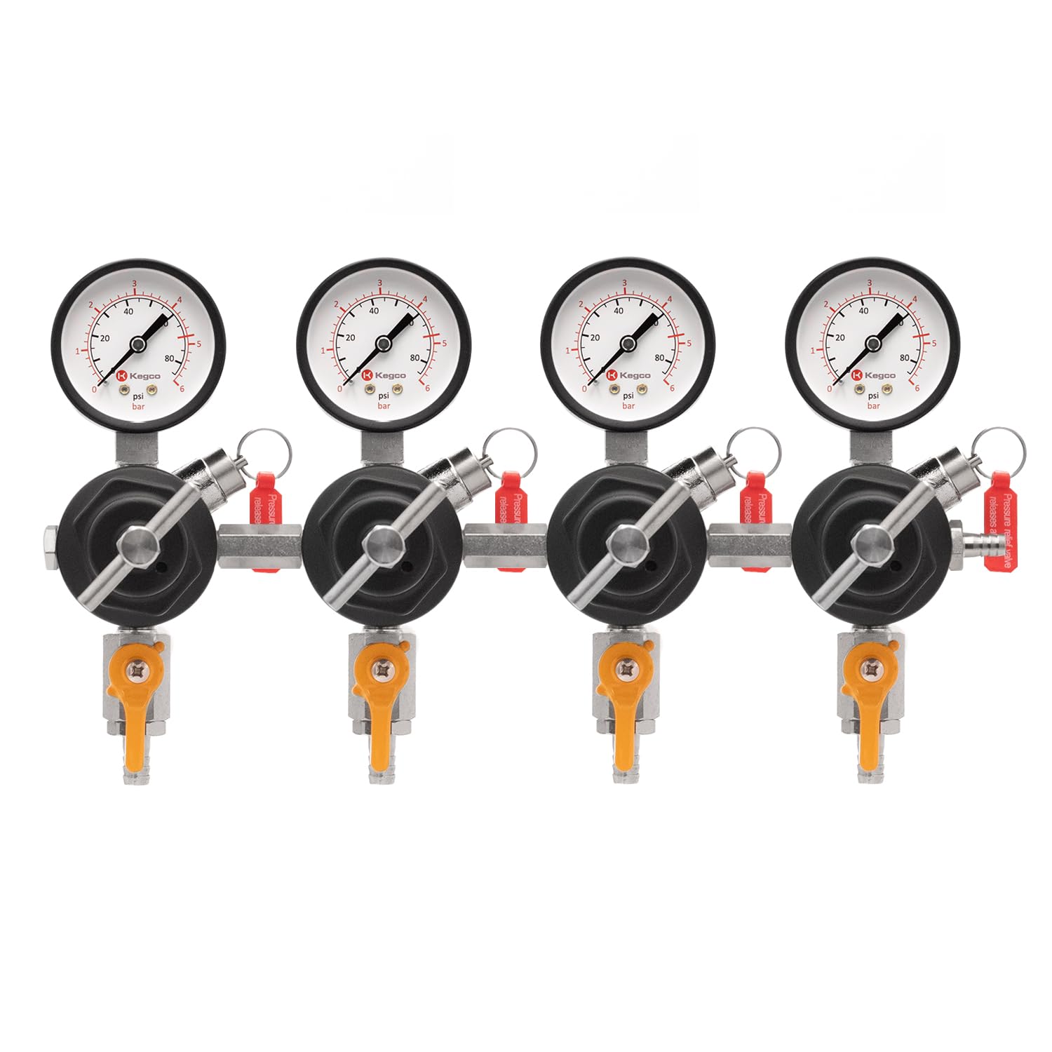 Kegco Secondary Regulator, Four Gauge