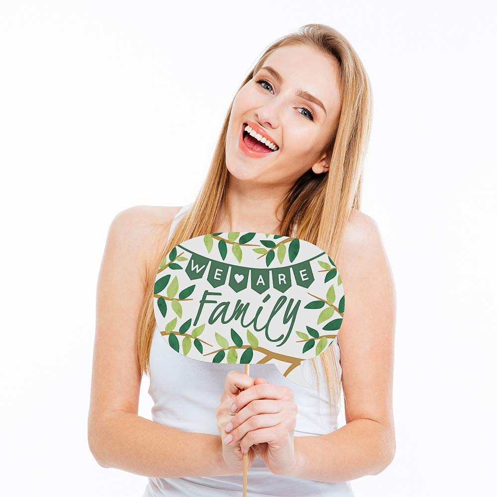 Big Dot Of Happiness Family Tree Reunion - Family Gathering Party Photo Booth Props Kit - 20 Count