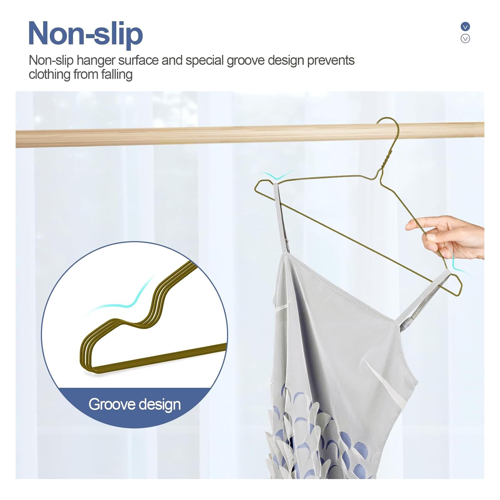 Specilite Wire Hangers 50 Pack, Metal Wire Clothes Hanger Bulk For Coats, Space Saving Metal Hangers Non Slip 16.7 Inch Ultra Th