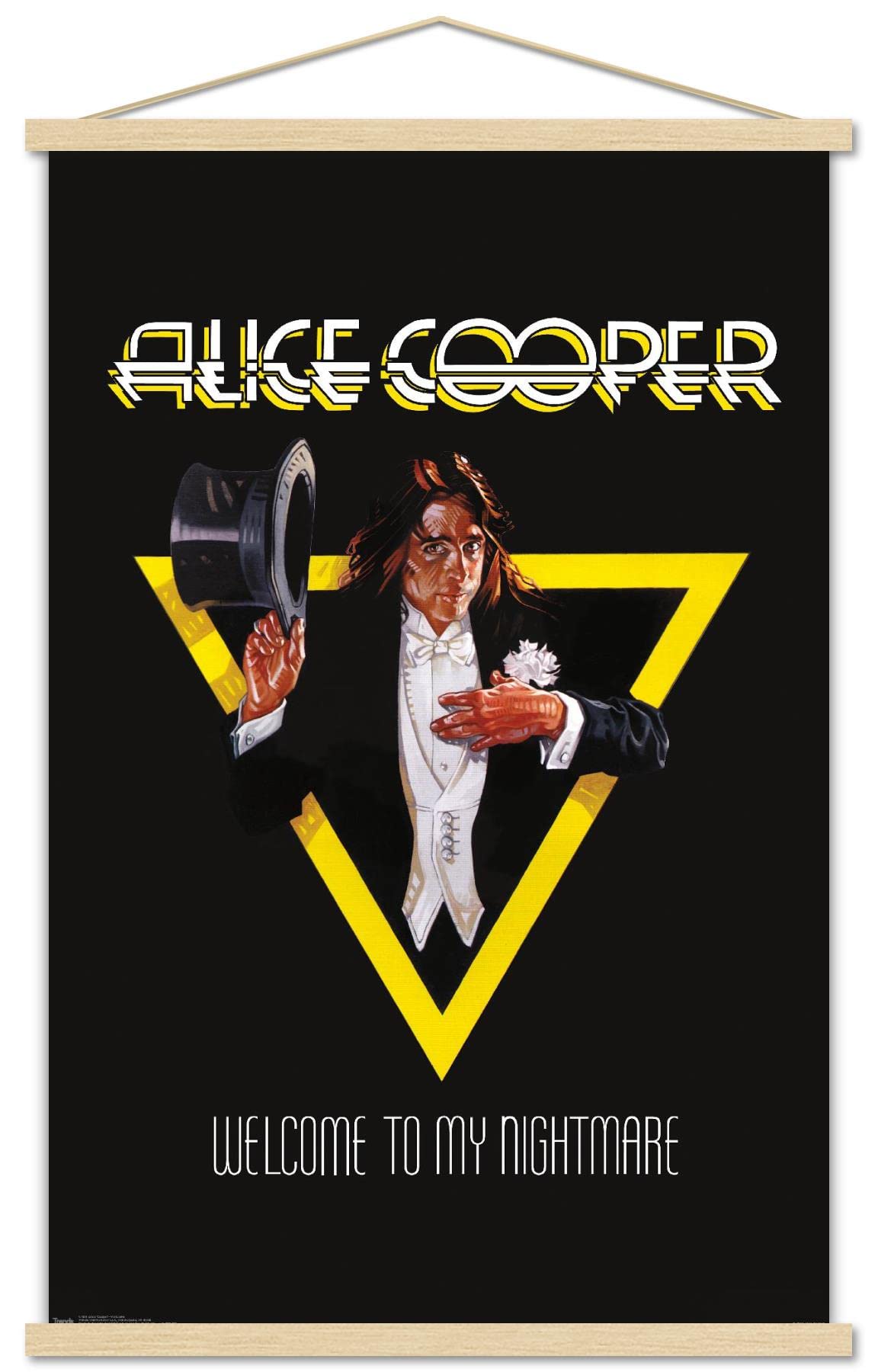 Trends International Alice Cooper - Welcome Wall Poster, 22.375'' X 34'', Premium Print And Beechwood Hanger Bundle