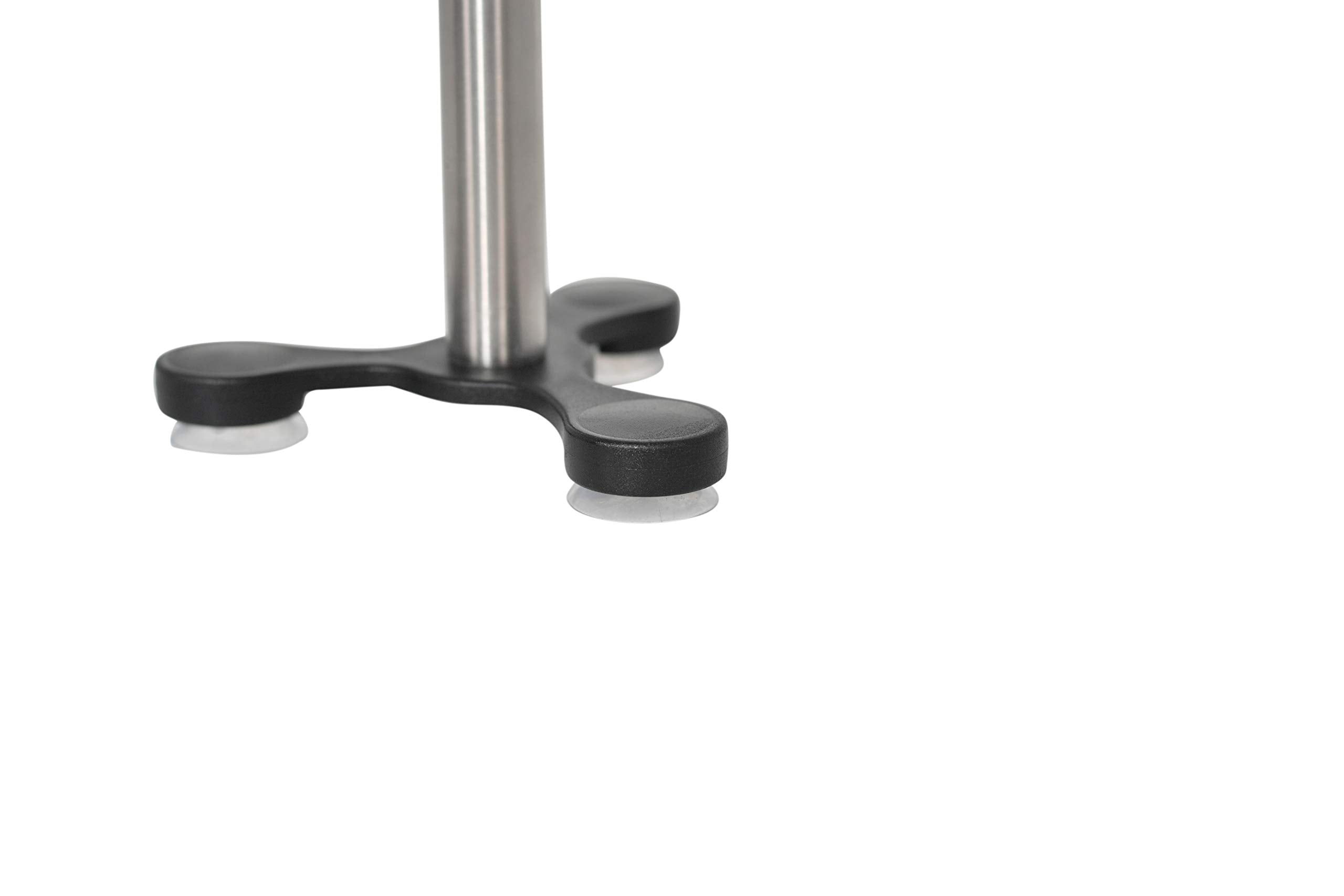 Home-X - Upright Suction Cup Countertop Stainless Steel Paper Towel Holder | Fits All Roll Sizes, Grips Tightly To Smooth Surfac