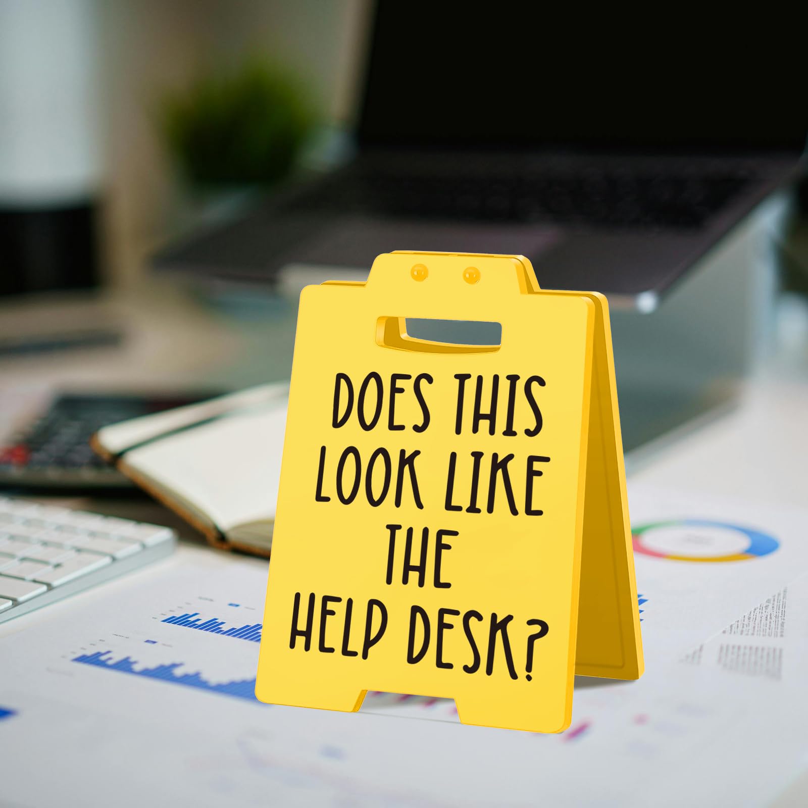 Funny Office Desk Sign - Sarcastic Cubicle Decor for Coworker, Boss, Employee - Gag Gift for Birthday, Christmas, or White Eleph