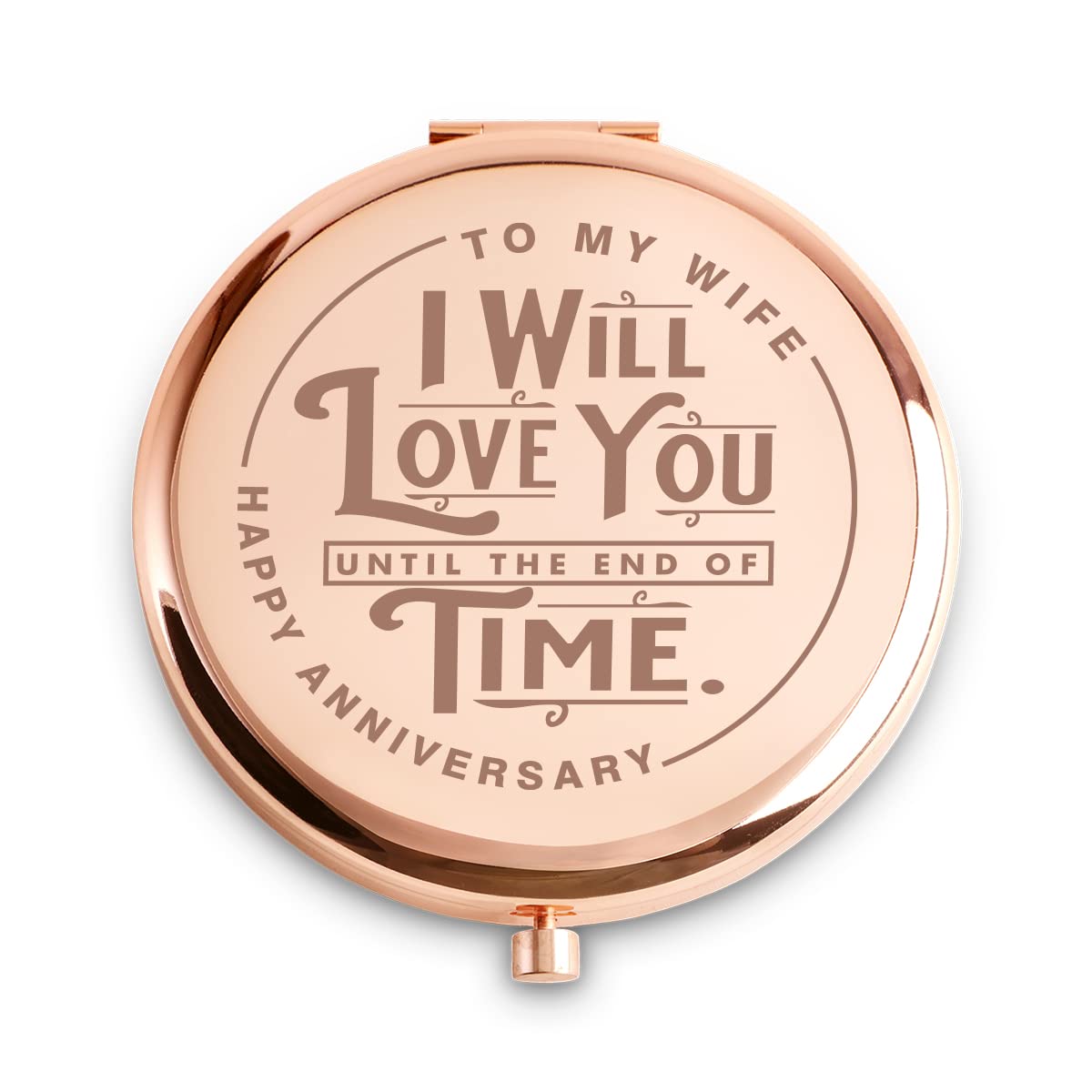 Happy Anniversary Compact Mirror For Wife, Personalized Wedding Anniversary Prestents For Her, Best Romantic Anniversary Marriag