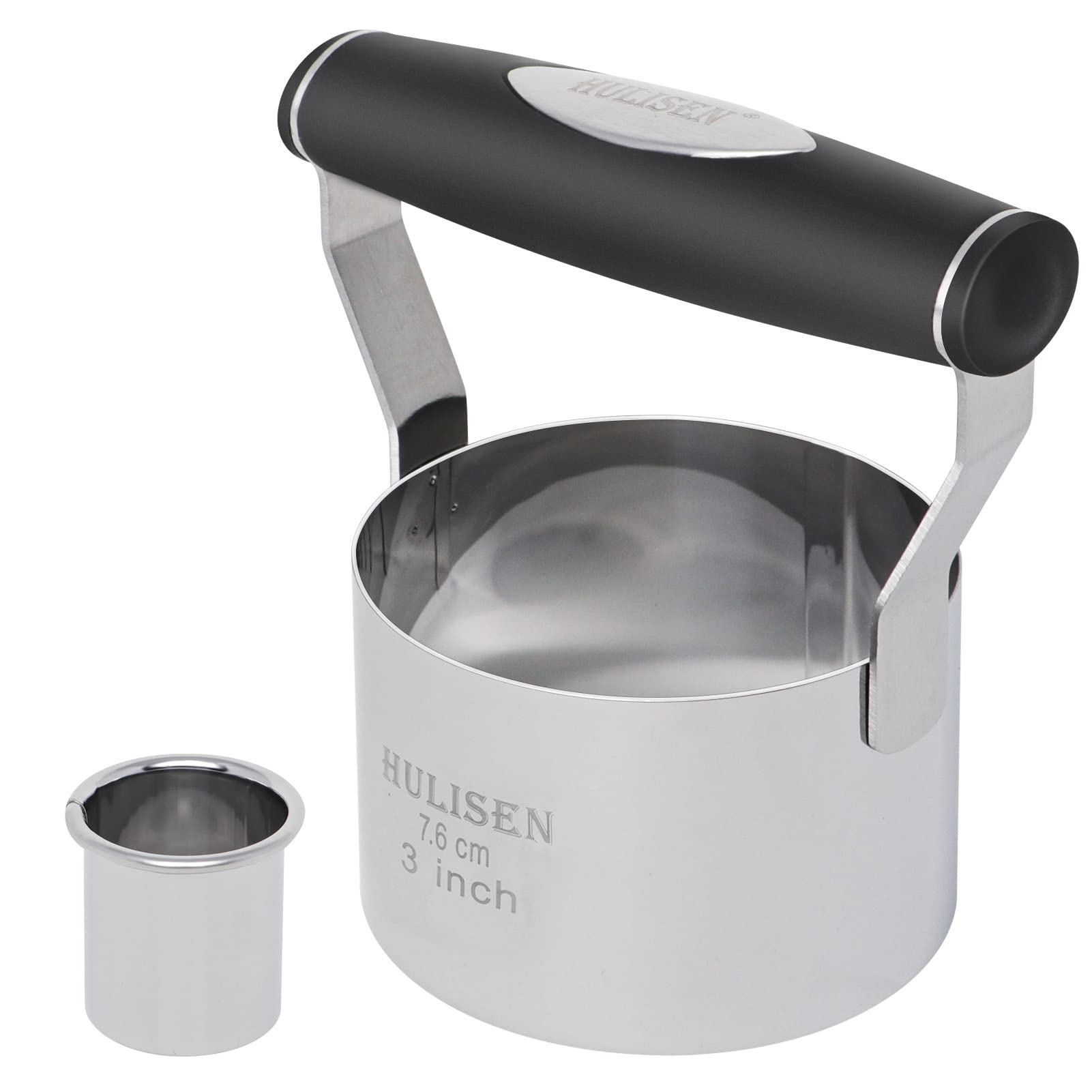 HULISEN 3 inch Biscuit Cutter  Stainless Steel Round Cookies Cutter with Soft Grip Handle  Gift Package