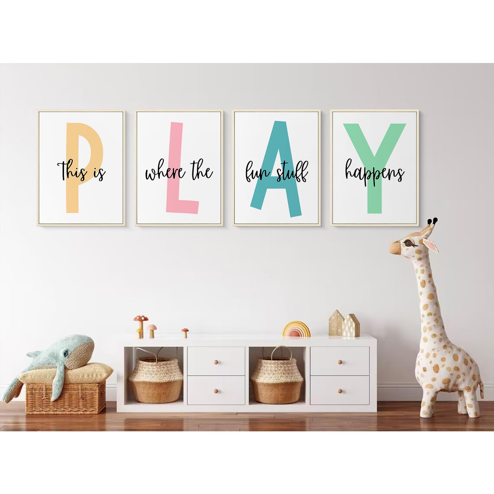 Kids Playroom Wall Art Playroom Wall Decor Kids Play Canvas Wall Art Play Sign Pictures Toddler Kids Playroom Art Prints Nursery