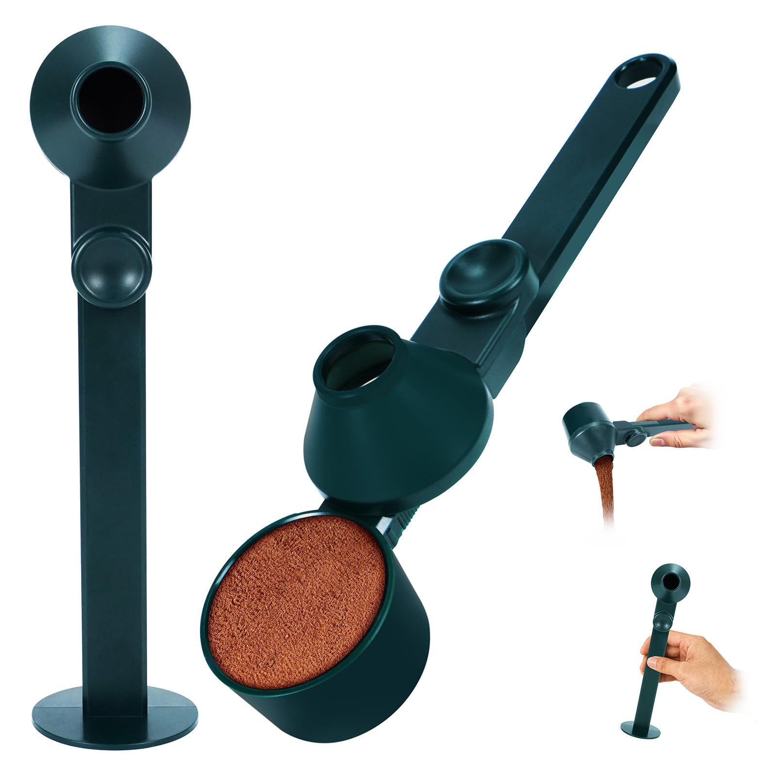 2Pcs Coffee Scoop & Funnel for Reusable K-Cup Pods, 2Tbsp Dosing Spoon, 51mm Espresso Tamper, BPA-Free PCTG, Dishwasher Safe, fo