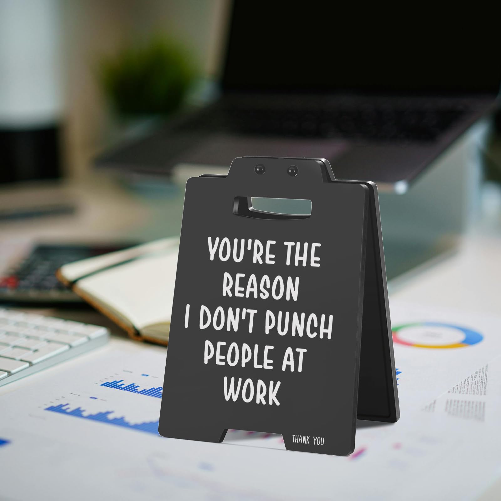Appreciation Gifts for Coworkers, Boss, and Team Members - Funny Desk Sign with Humor Quote - Work Anniversary Small Gifts for W