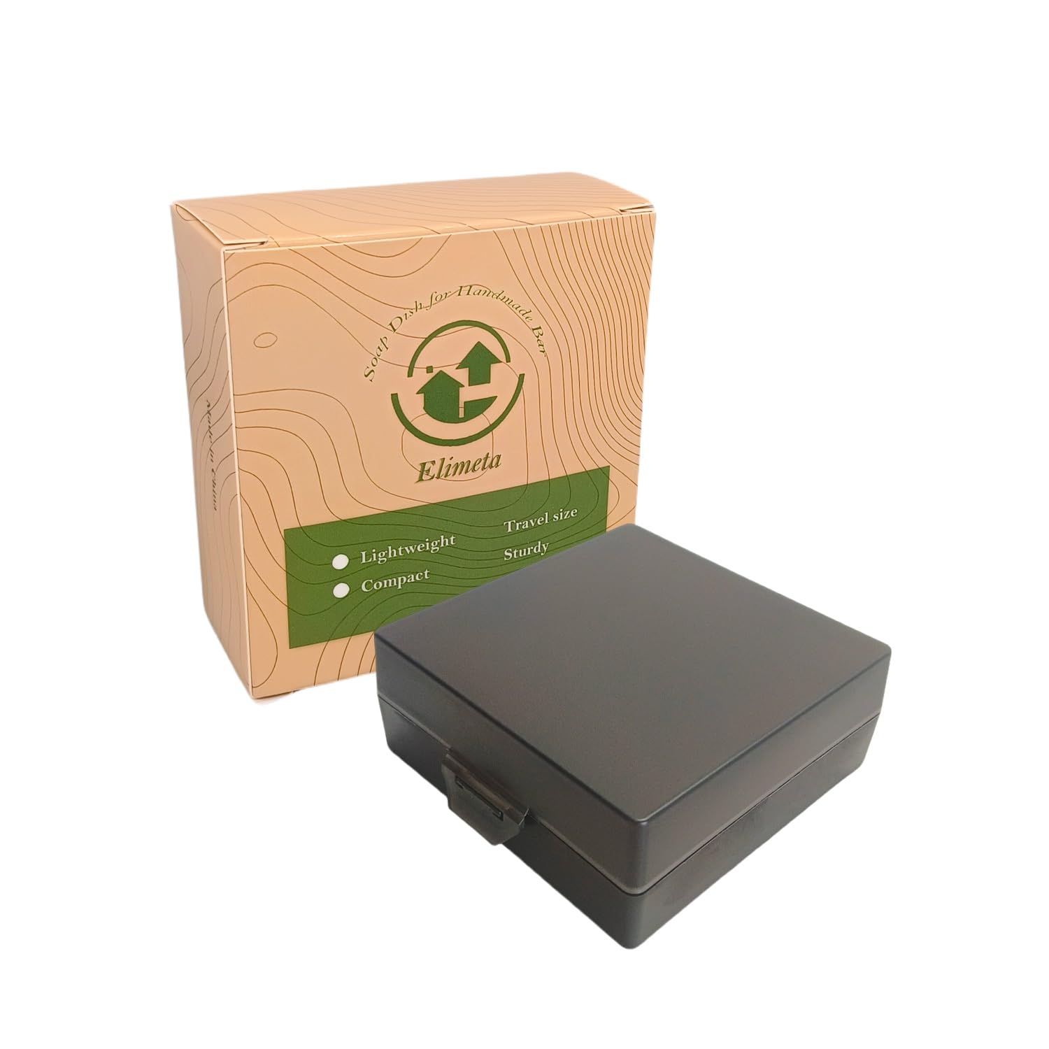 Elimeta Soap Container, Square Bar Soap Holder Fit Dr Squatch Soap, Travel Soap Case (Transparent Black)