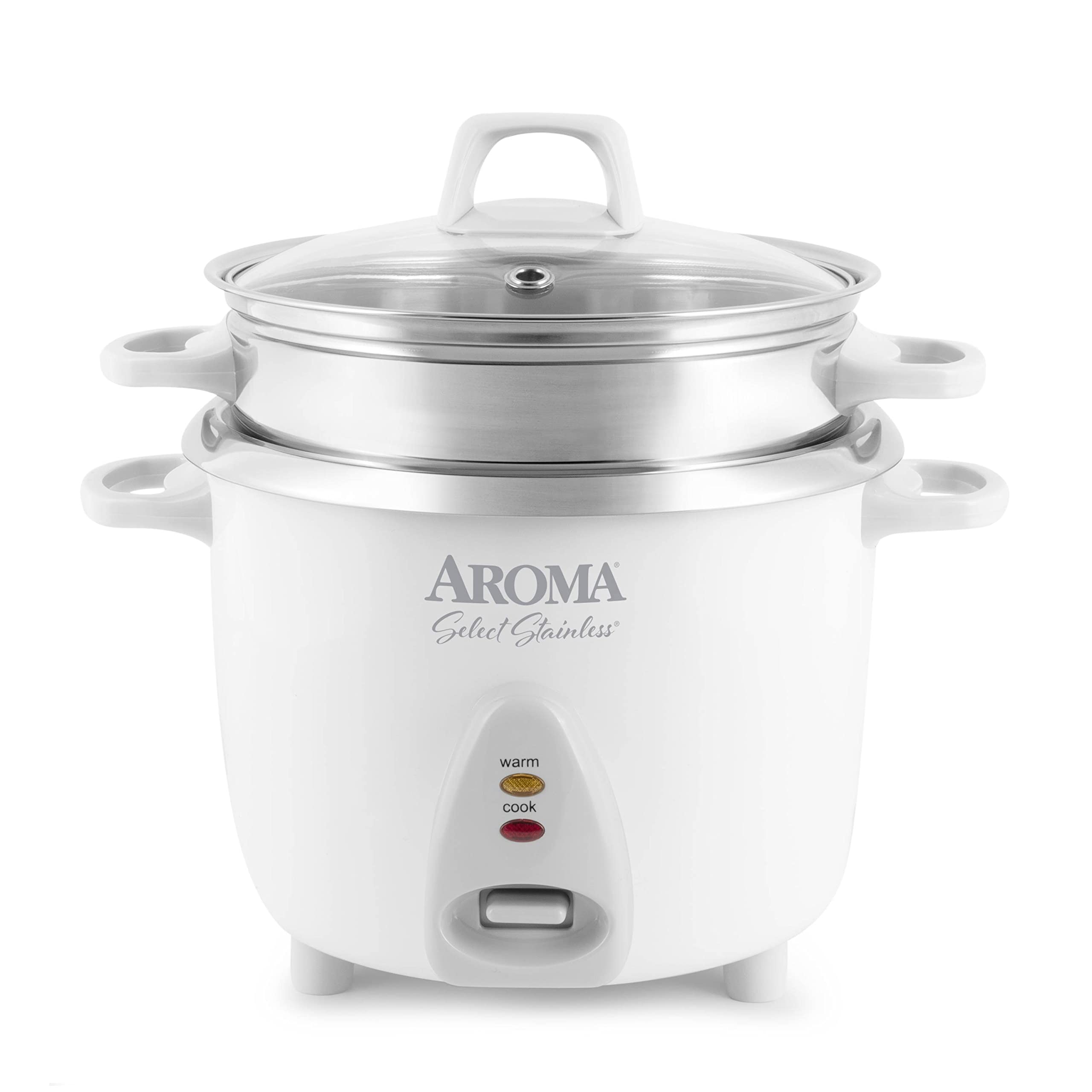 Aroma Housewares 14-Cup (Cooked) / 3Qt. Select Stainless Pot-Style Rice Cooker, & Food Steamer, One-Touch Operation, Automatic K