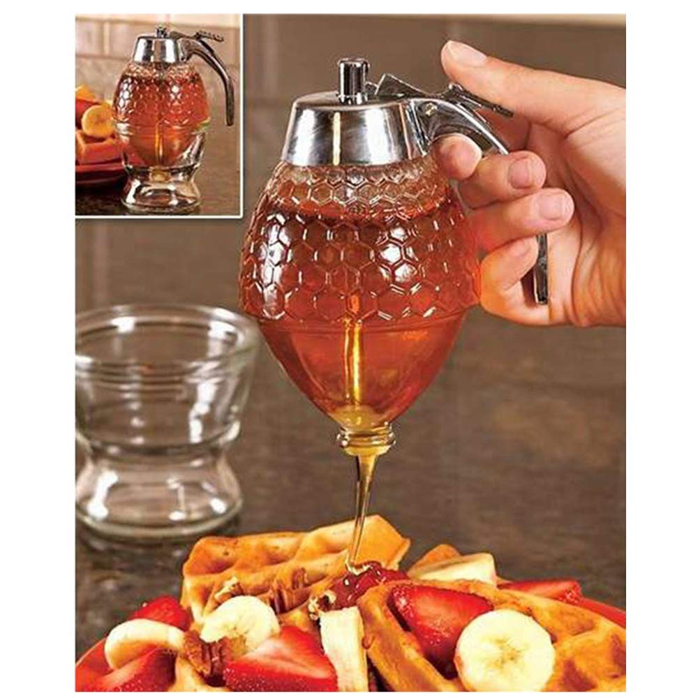 Xiyuan Honey Dispenser, Syrup Dispenser, Beautiful Honeycomb Honey Jar, Honey Jar With Stand