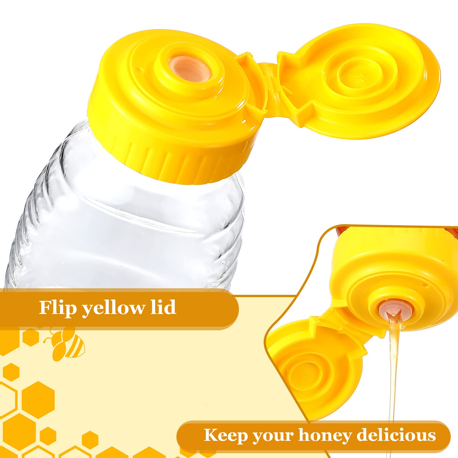 32 Pieces 5 Oz Clear Plastic Honey Bottles Squeeze Honey Containers Jars Empty Refillable Honey Holder With Leak Proof Flip Lid