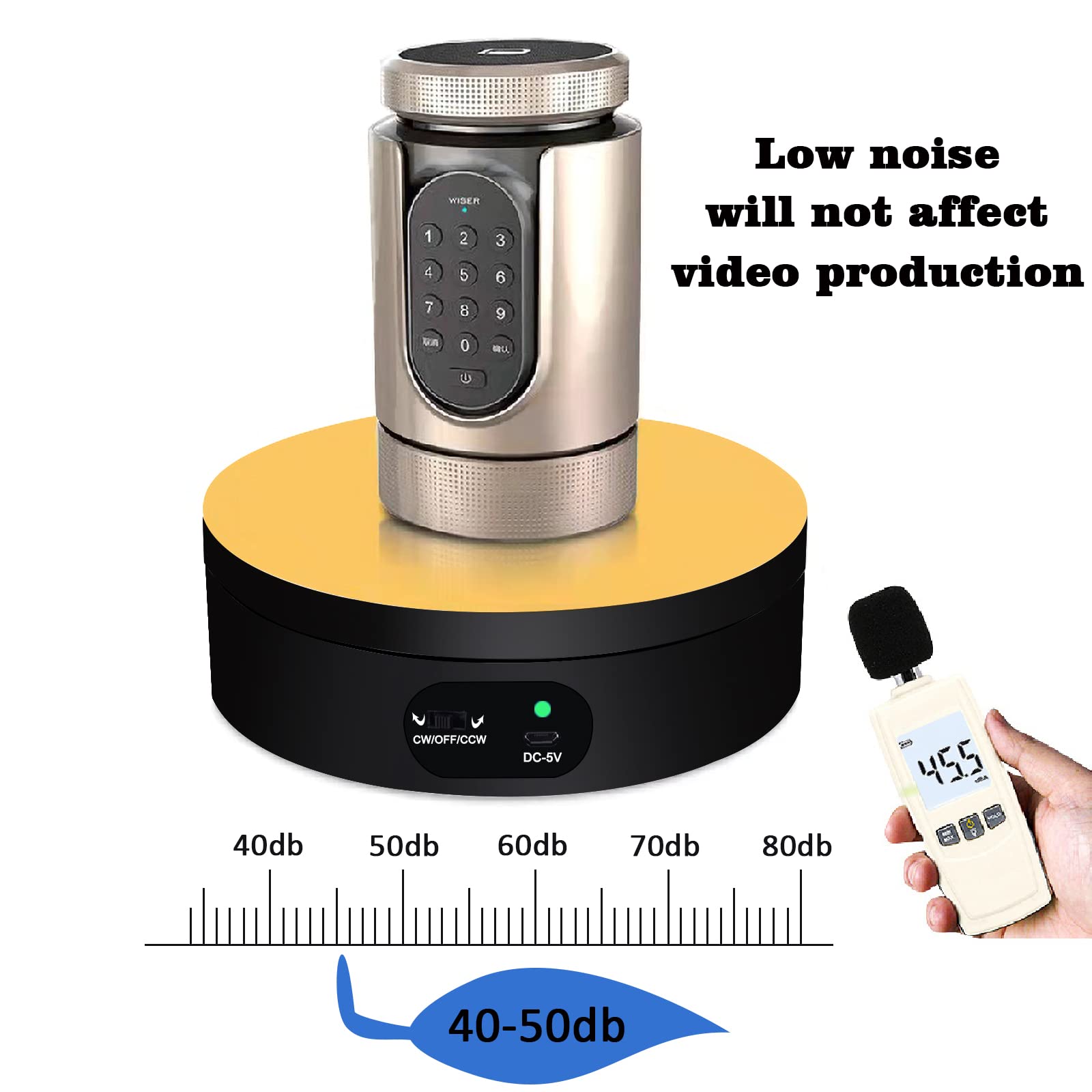 Motorized Rotating Display Stand, Cup Display Turner Stand, Electric Rotating Base For Glitter Tumblers, 360 Automatic Mute Rota