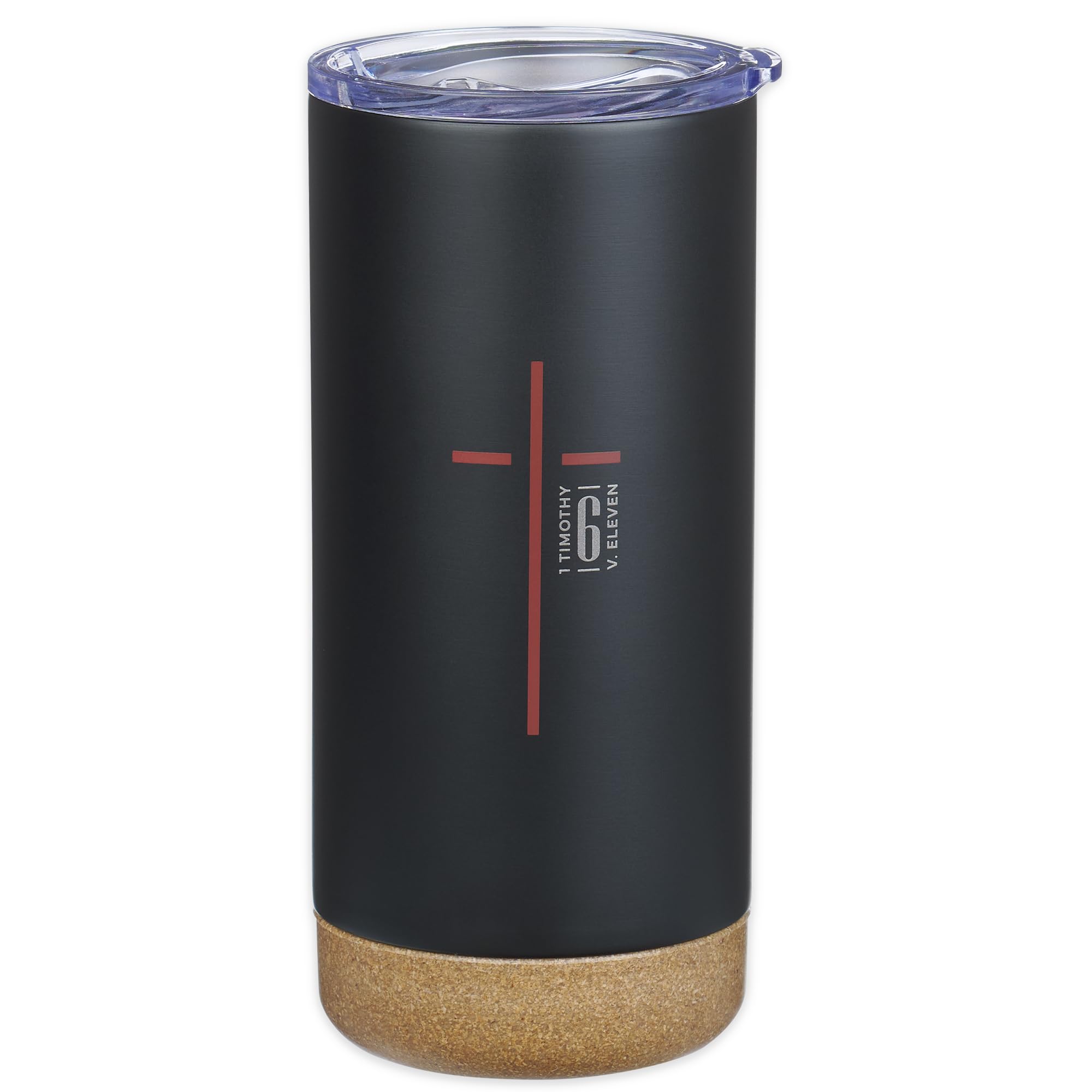 Christian Art Gifts 16 oz. Black & Red Cross Man of God Travel Tumbler