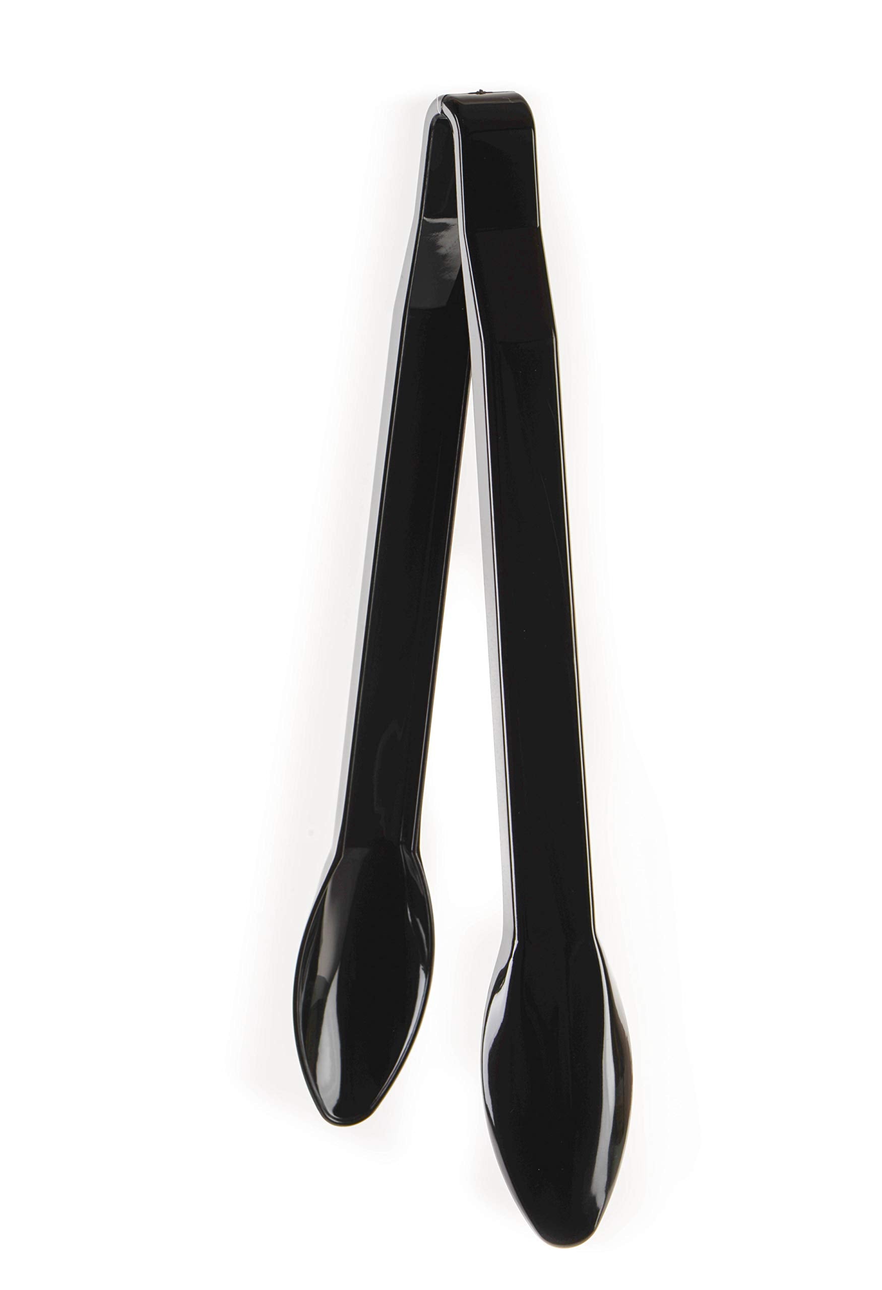Set Of 3 - Heavy Duty Black Serving Tongs - 12 Inch - Plastic Disposable Salad Tongs - High Heat Plastic, Catering, Salads, Bake