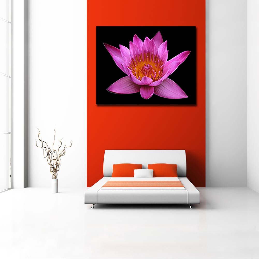 Pitaara Box Pink Lotus Flower | Peel & Stick Vinyl Wall Sticker For Bedroom & Living Room | 25.3 X 20 Inch (64 X 51 Cms)