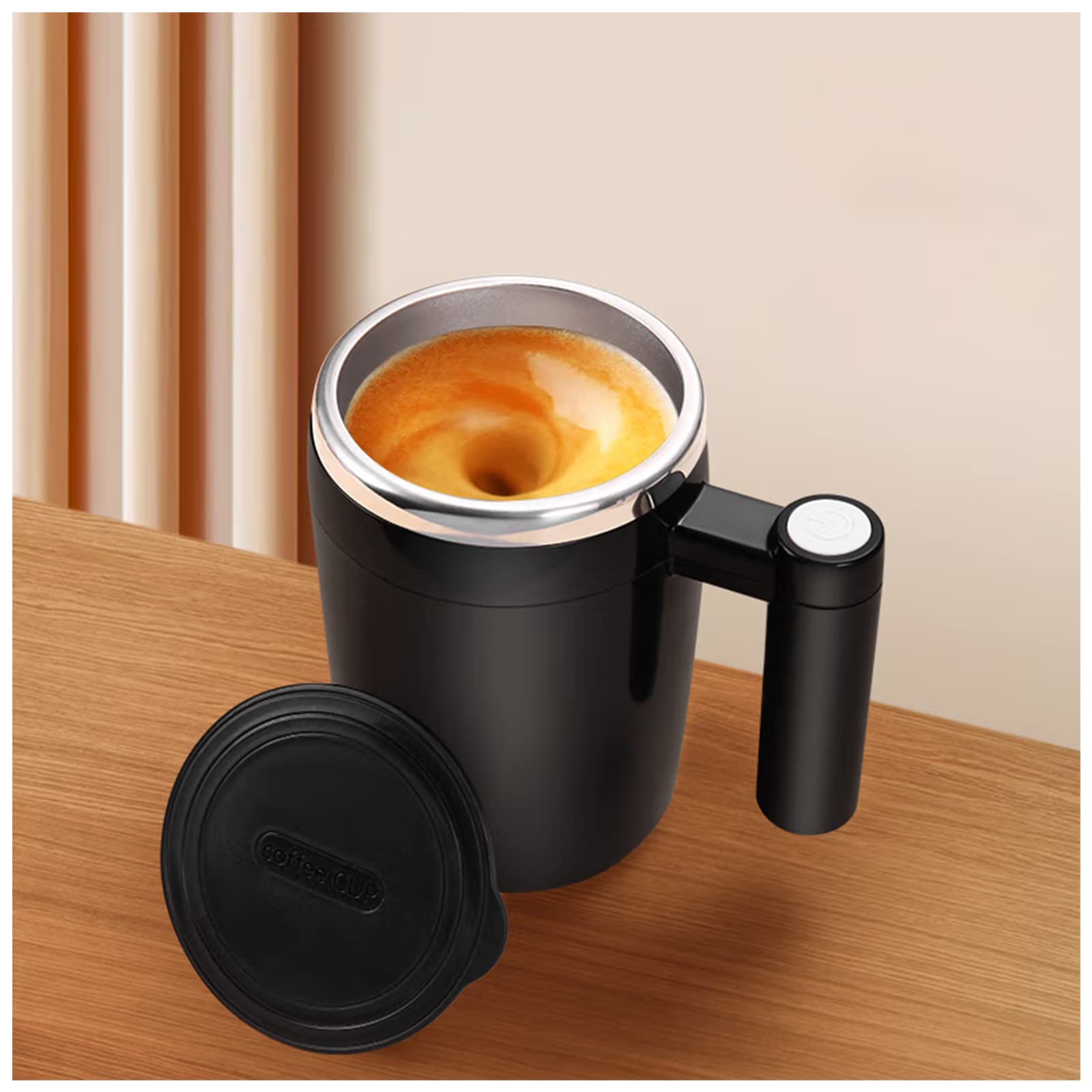 Fovnot Self Stirring Mug, 380Ml Self Stirring Coffee Mug Rechargeable Electric High Speed Mixing Cup Automatic Magnetic Electric