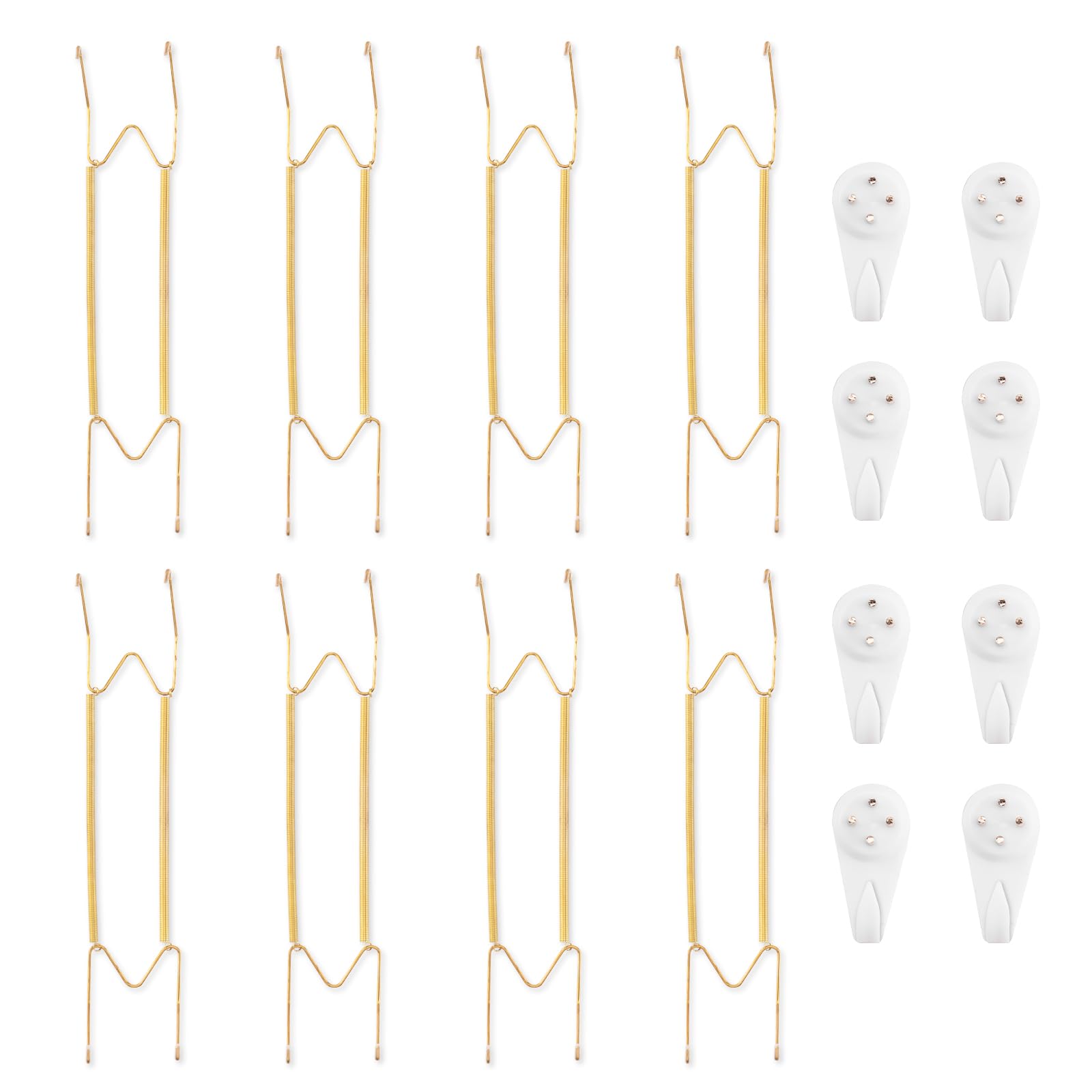 Bilillo 8 Pack Plate Hangers for the Wall, Suitable for 16-20 inch Art Plate, Stainless Steel Invisible Heavy Duty Wire Plate Ho