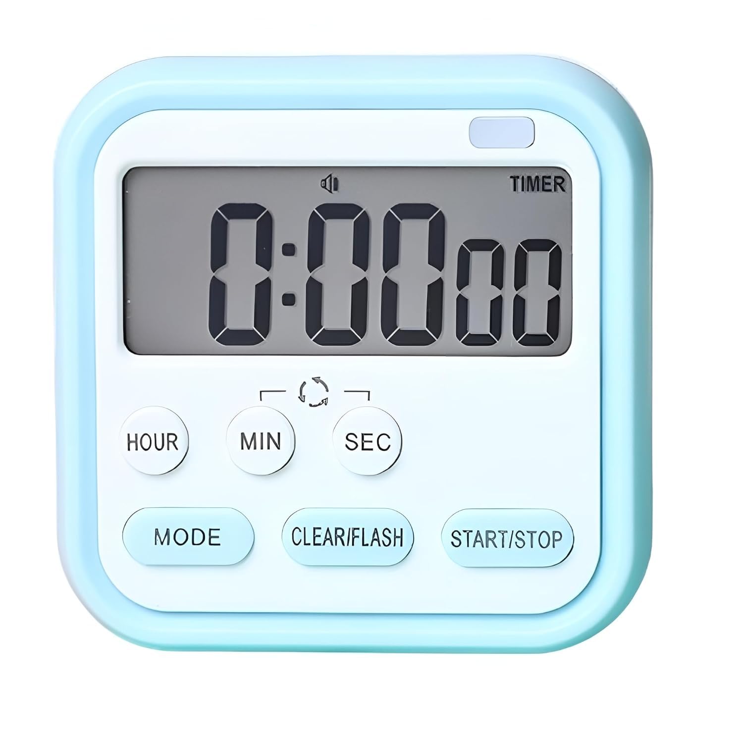 Eripeli Digital Kitchen Timer & Stopwatch, Countdown Large Digits, Loud Alarm, Magnetic Stand, Round, (Multi Colour)