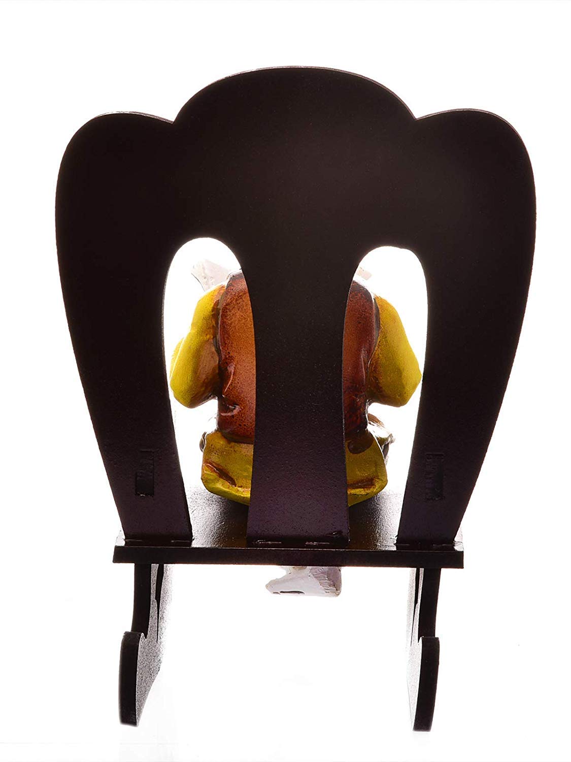 Sn Handicrafts Resin Ganesha Resting On Rocking Chair Figurine, Standard, Multi Colour