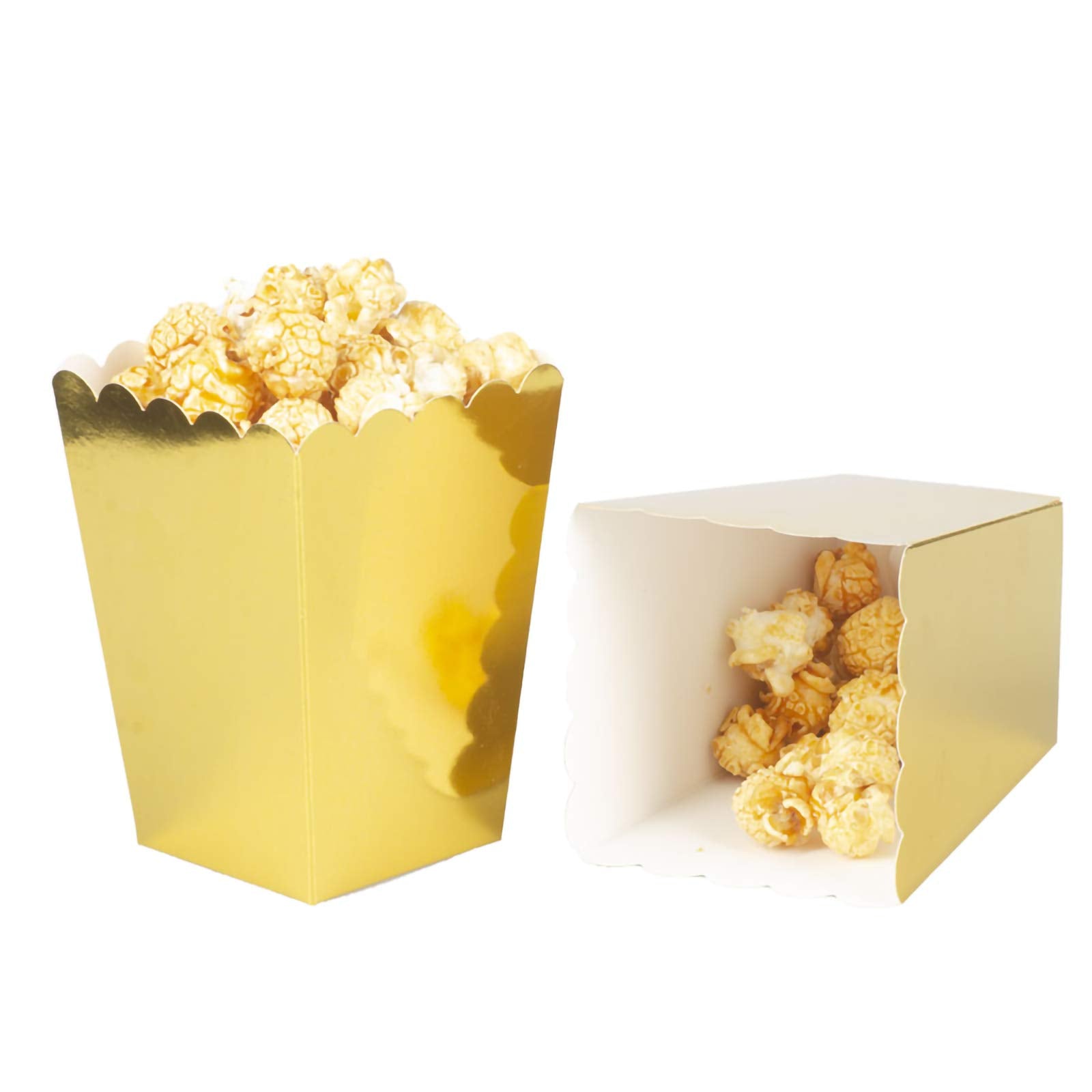 We Moment Gold Popcorn Boxes Cardboard Container For Party Supplies,Pack of 36