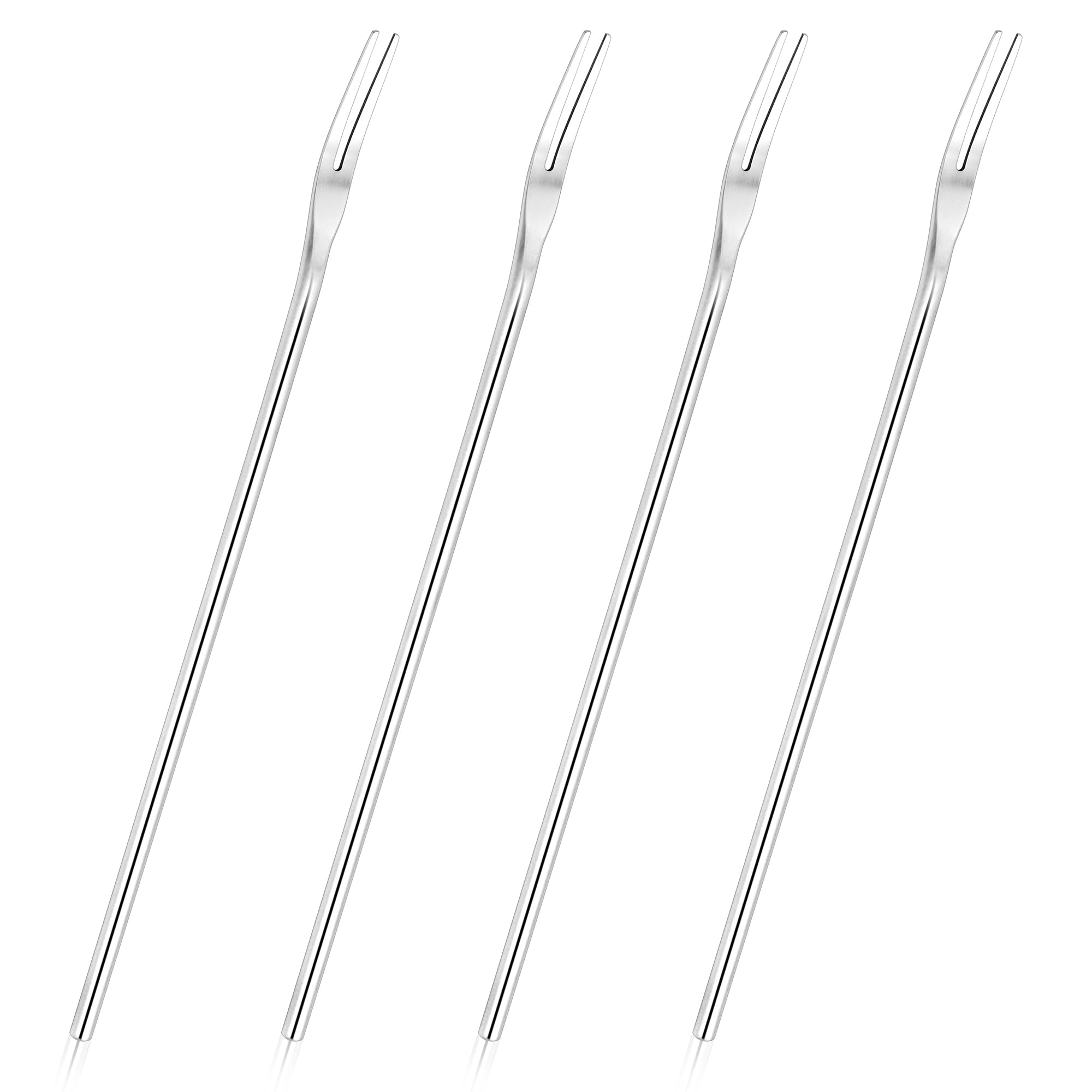 4-Piece 8.7-Inch Stainless Steel Pickle Forks, 22 Cm Dessert Fork, Fruit Fork, Salad Fork, Seafood Fork, Olive Fork, Escargot Fo