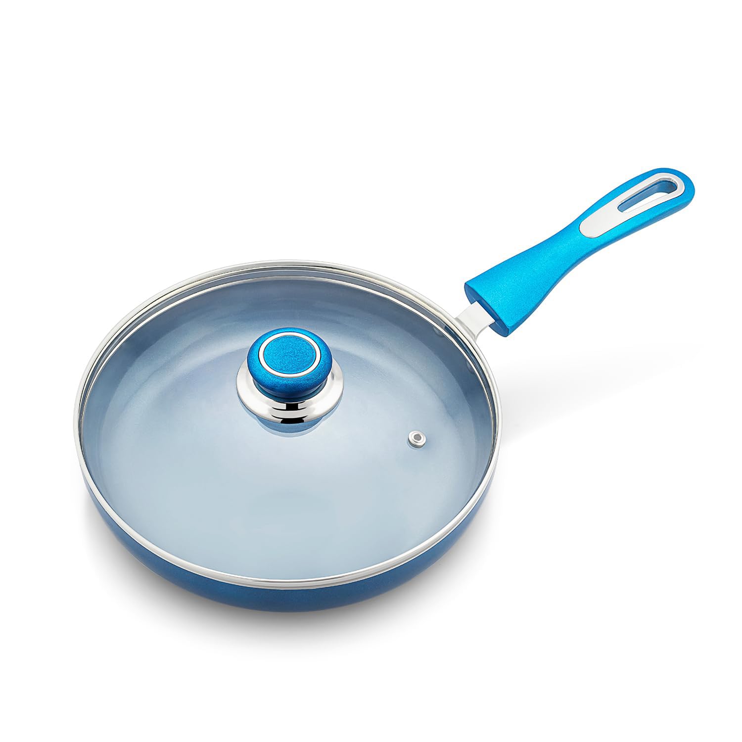 Amazon Brand - Solimo Ceramic Non-Stick Induction Base Cookware | Set Of 4 | 24Cm Fry Pan, 24 Cm Kadai, 28Cm Tawa, With 1 Common