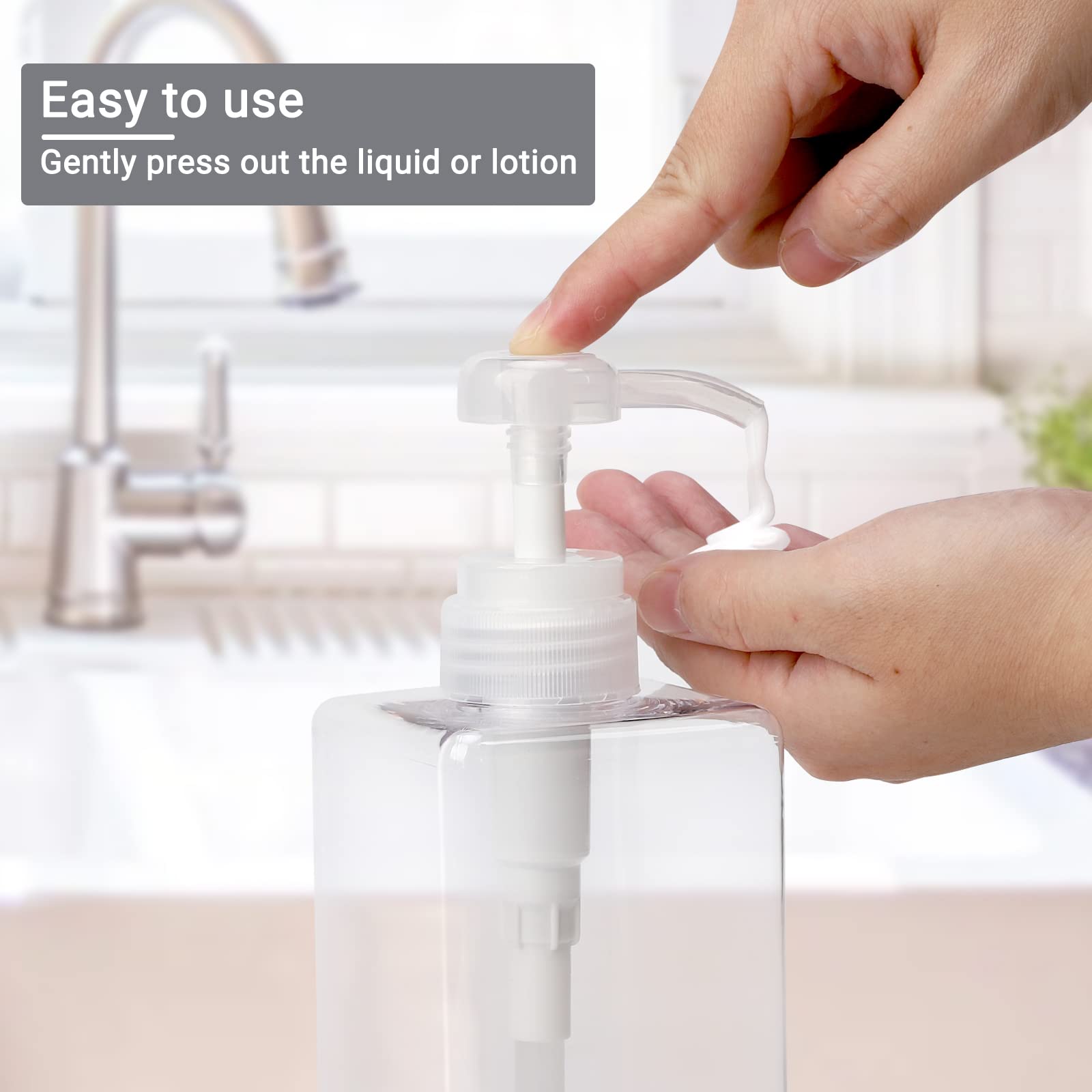 Suream 450Ml/15Oz Shampoo And Conditioner Dispenser, 3Pack Clear Empty Pump Bottles Reusable Refillable For Shower Gel, Conditio